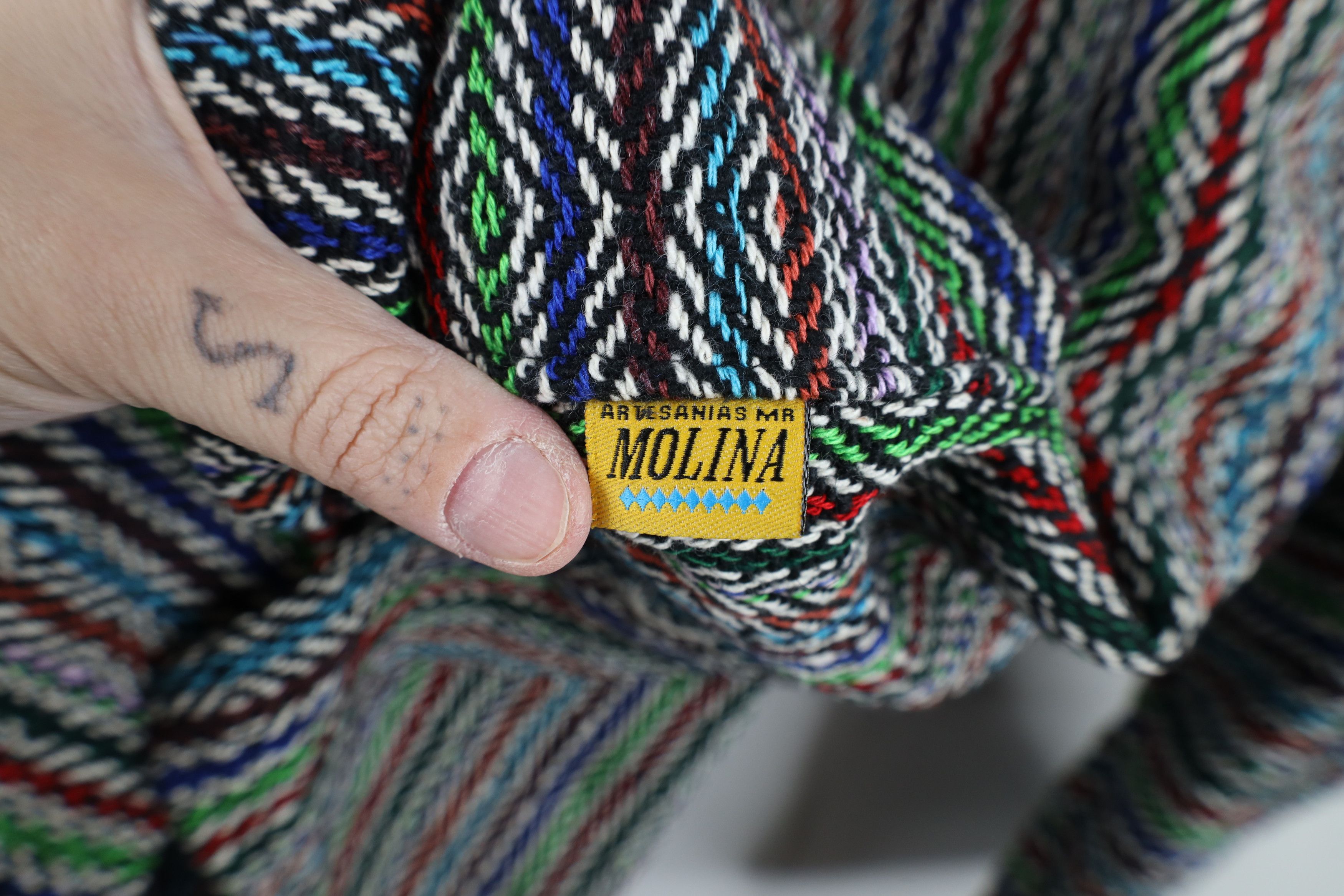 Vintage Vintage Y2K Streetwear Rainbow Striped Knit Drug Rug Hoodie Size US M / EU 48-50 / 2 - 4 Thumbnail