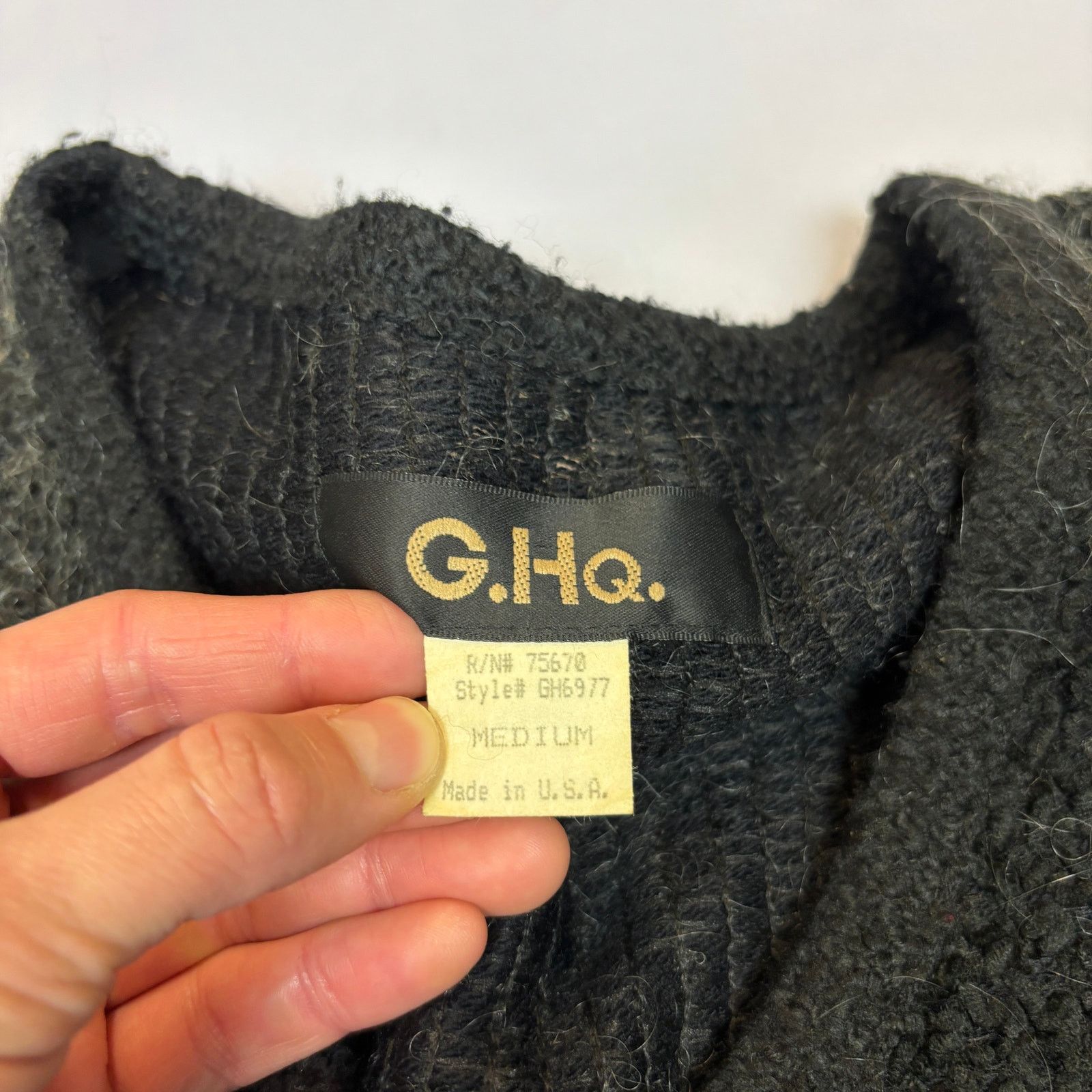 Vintage Vintage 90s GHQ Black Mohair Blend Stripe Men's M Size US M / EU 48-50 / 2 - 4 Thumbnail