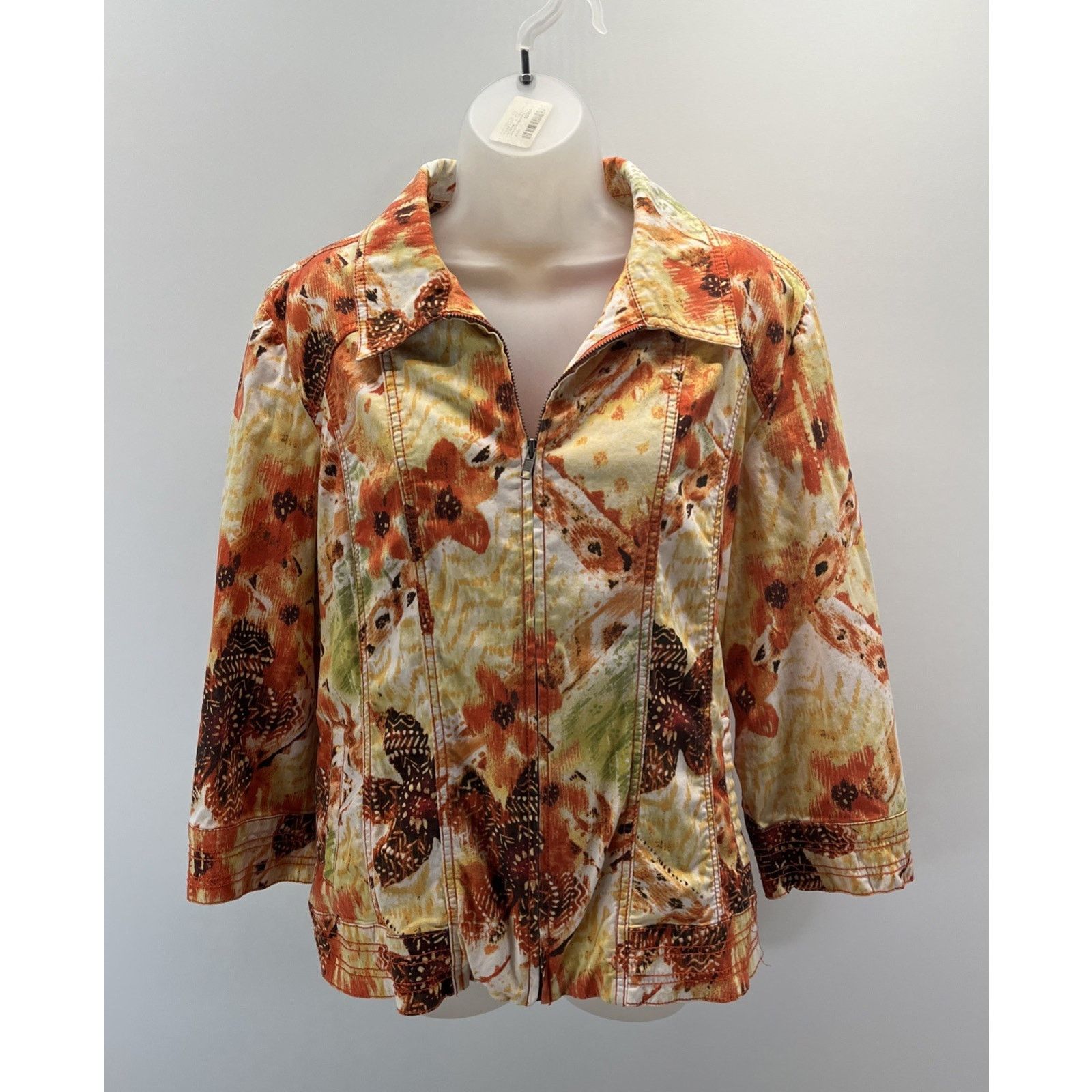 Chicos Chicos Jacket Size 3 Women Size XL Long Sleeve Yellow Orange Size XL / US 12-14 / IT 48-50 - 1 Thumbnail