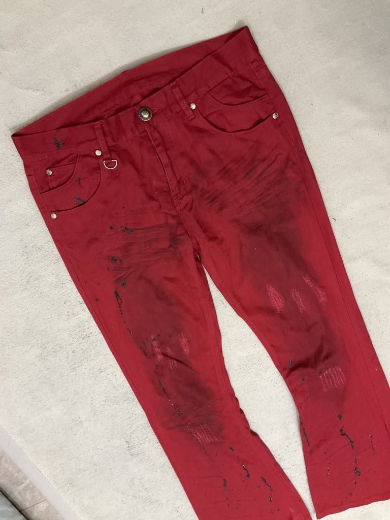 If Six Was Nine × Japanese Brand × Tornado Mart 🔥Flared🔥 90s Paint Splattered Distressed Jeans Size US 34 / EU 50 - 3 Thumbnail