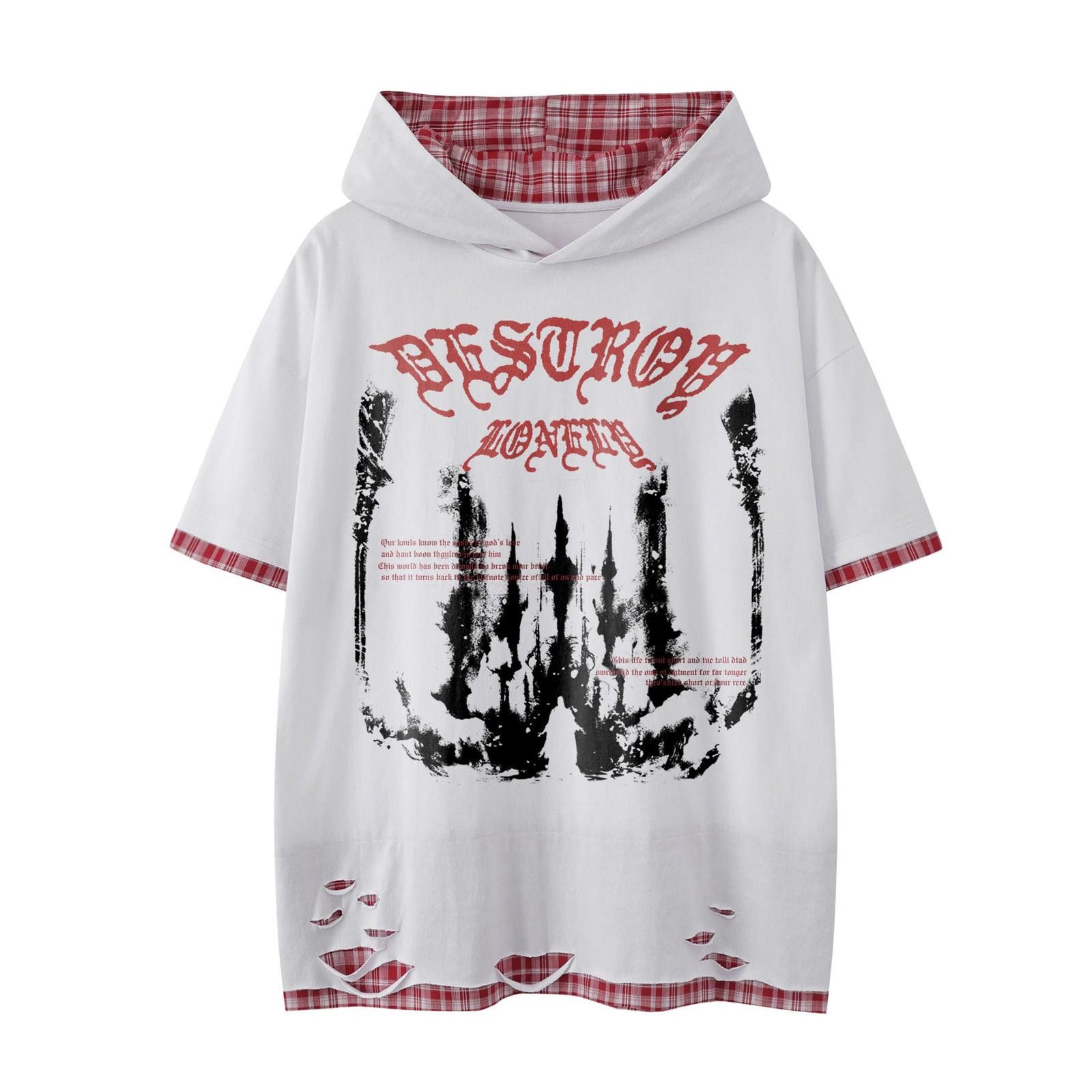 Other Contrast Faux-Layer Short-Sleeve Distressed Sweatshirt Size US M / EU 48-50 / 2 - 5 Thumbnail