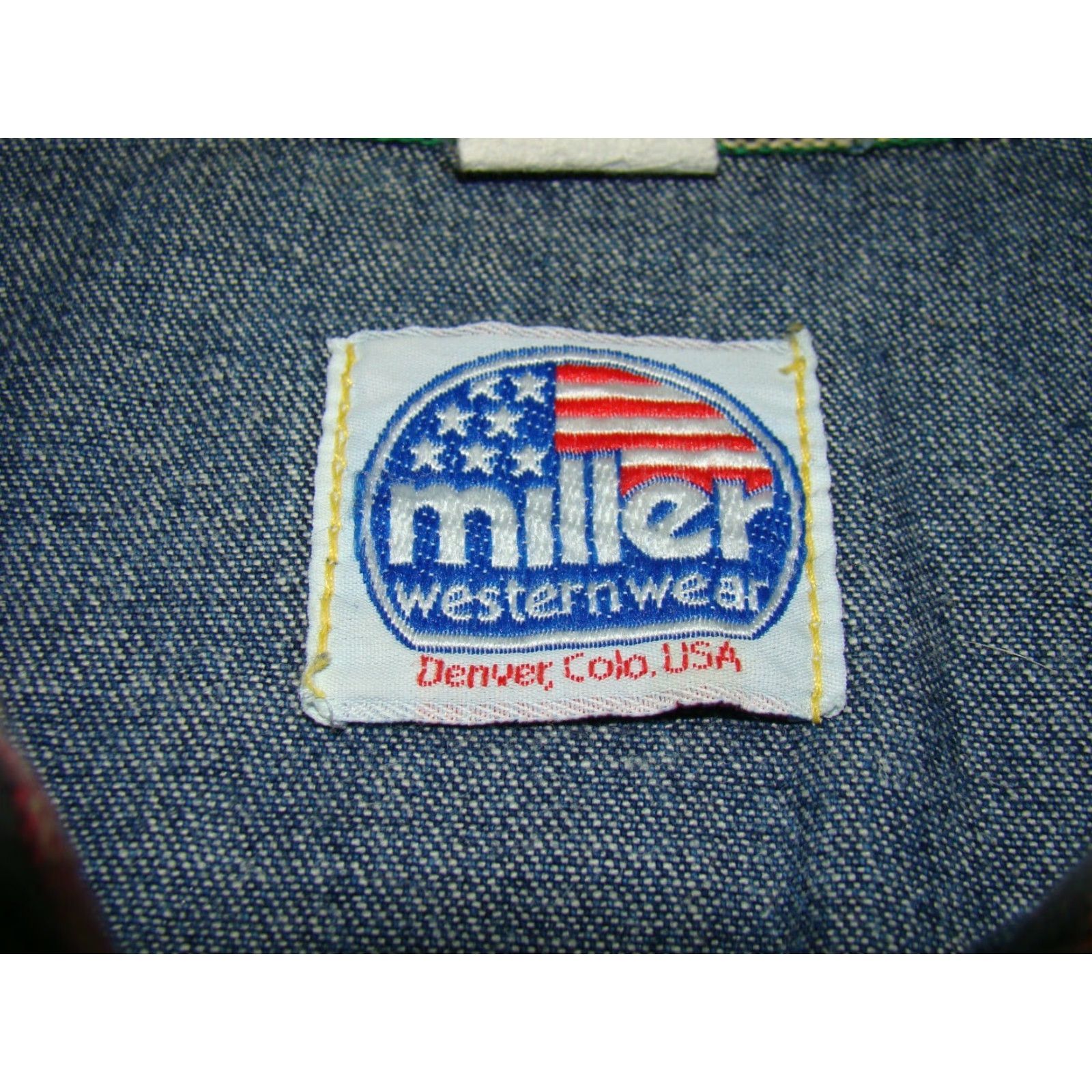 Vintage Vtg Miller Western Wear Denim Shirt Mens XL Striped Shoulder Bib Button-Up Size US XL / EU 56 / 4 - 5 Thumbnail