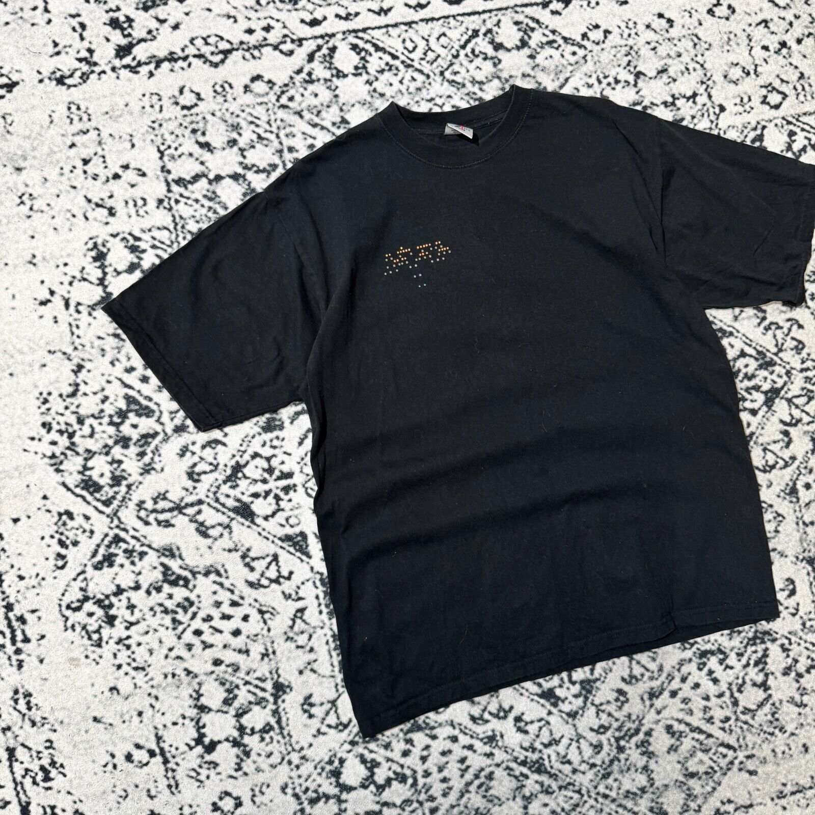Vintage Vintage Black Cotton T-Shirt Size M Dotted Binary Code Y2k Size US M / EU 48-50 / 2 - 3 Thumbnail
