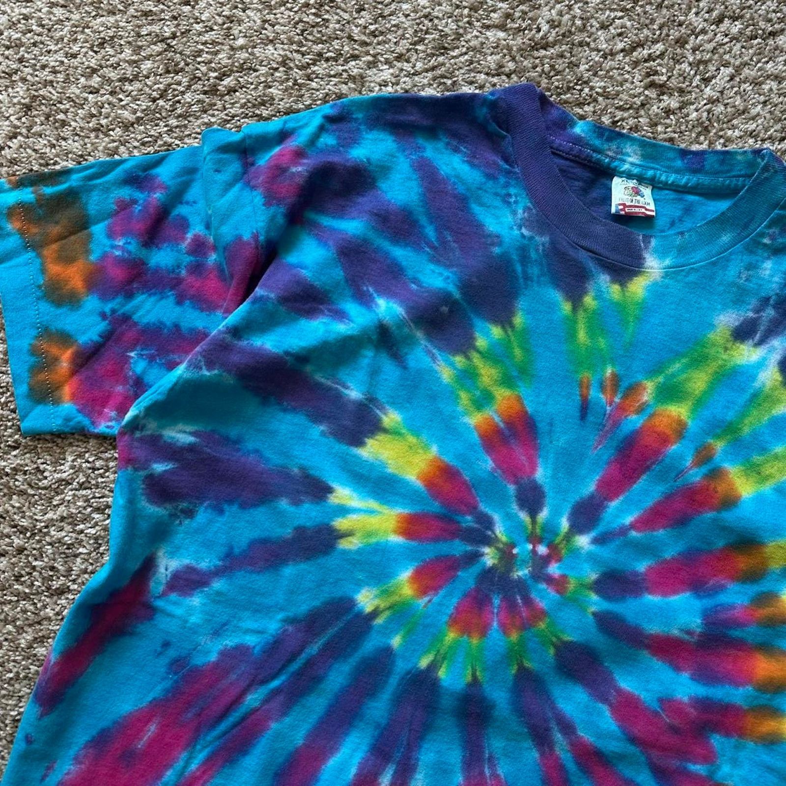 Vintage Vintage 90s Hippy Class High Stoner Tie Dye Blank Tee Shirt Size US XL / EU 56 / 4 - 6 Thumbnail