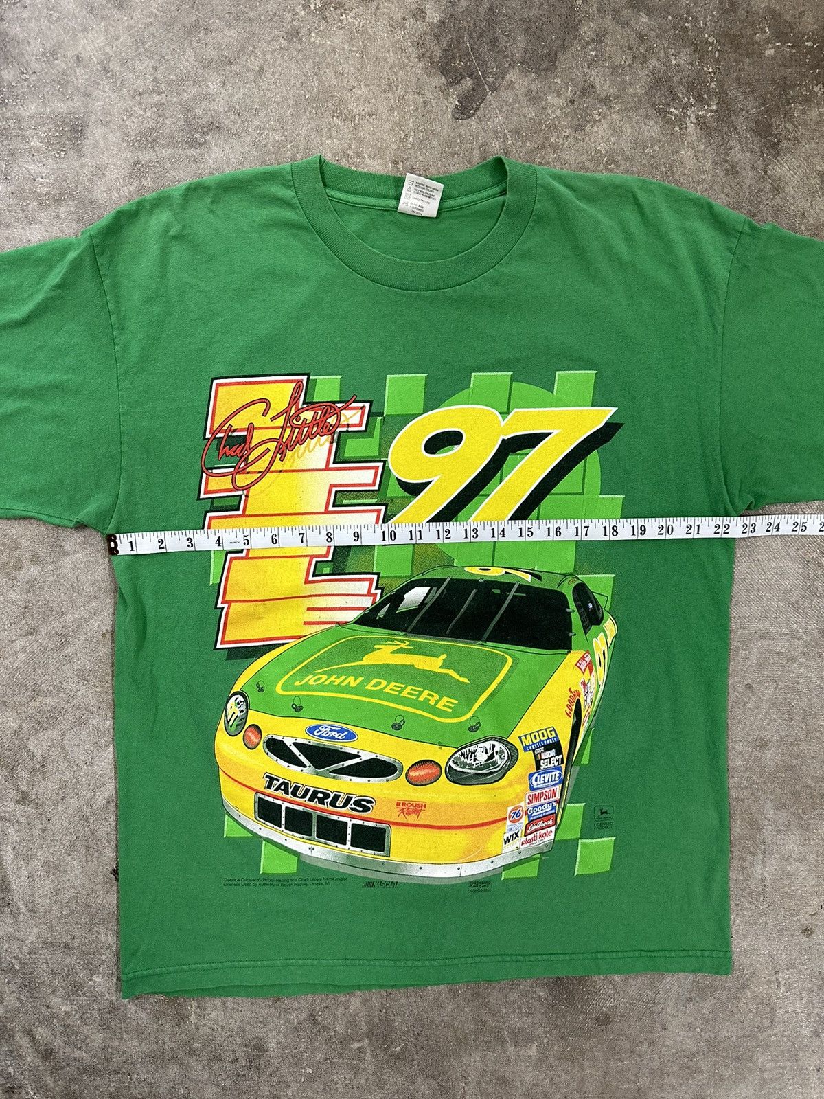NASCAR Vintage 90s Nascar Chad Little John Deere Racing T-Shirt Size US XL / EU 56 / 4 - 11 Thumbnail