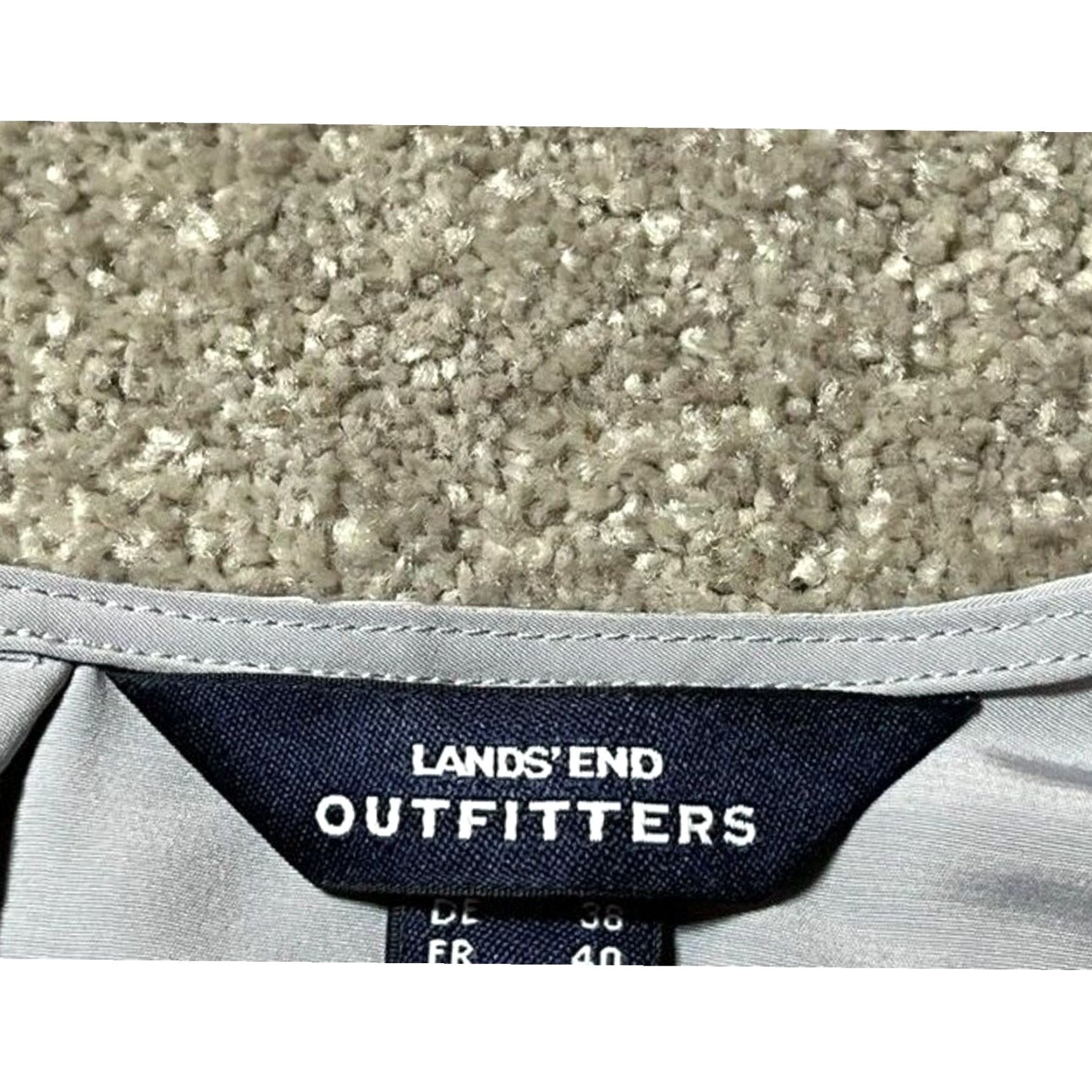 Lands' End Lands' End Blouse 8 Office Chic Minimalist Quiet Luxury Business Casual Women Polyester Round Neck 3/4 Sleeve Gray Solid Regular Vintage No Size M / US 6-8 / IT 42-44 - 5 Thumbnail