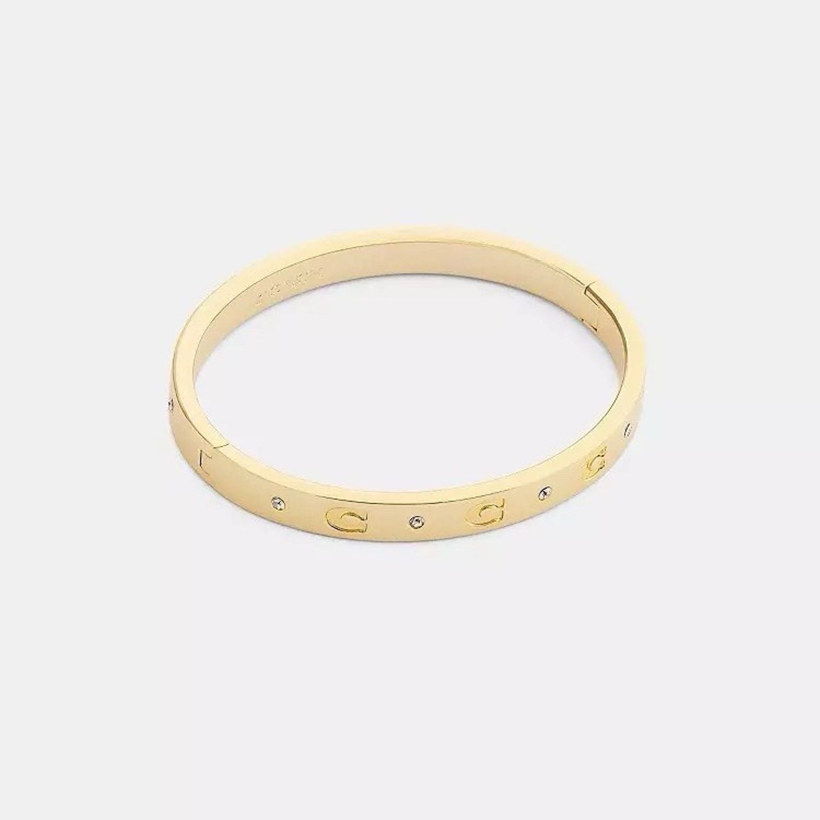 Coach NWT Coach Repeated C Hinged Bangle Gold Plated brass CFG12 Size ONE SIZE - 6 Thumbnail