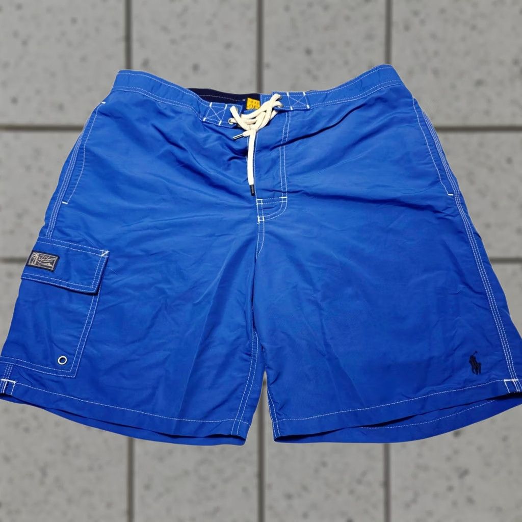Polo Ralph Lauren Polo Ralph Lauren Kailua Swim Trunks Shorts Men Large 8.5 Inch Classic Fit Blue Solid Logo Mesh Brief Trunks Bottom Swim Shorts Mens Size US L / EU 52-54 / 3 - 1 Thumbnail