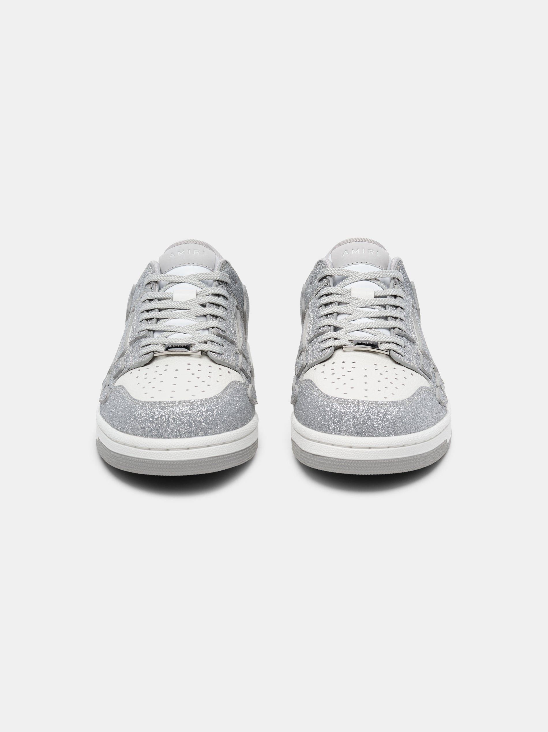Amiri oc11z0525 Shimmer Skelton Low-Top Sneakers in Silver/White Size US 14 / EU 47 - 2 Thumbnail