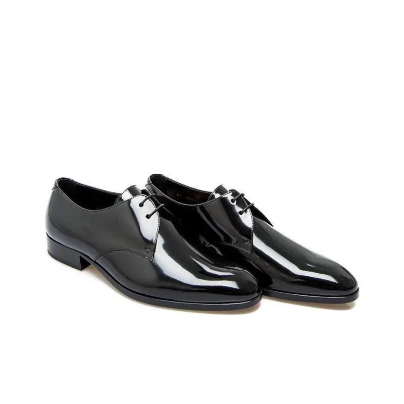 Saint Laurent Paris Saint Laurent Wyatt Derbies In Shiny Leather Black Size US 12 / EU 45 - 4 Thumbnail