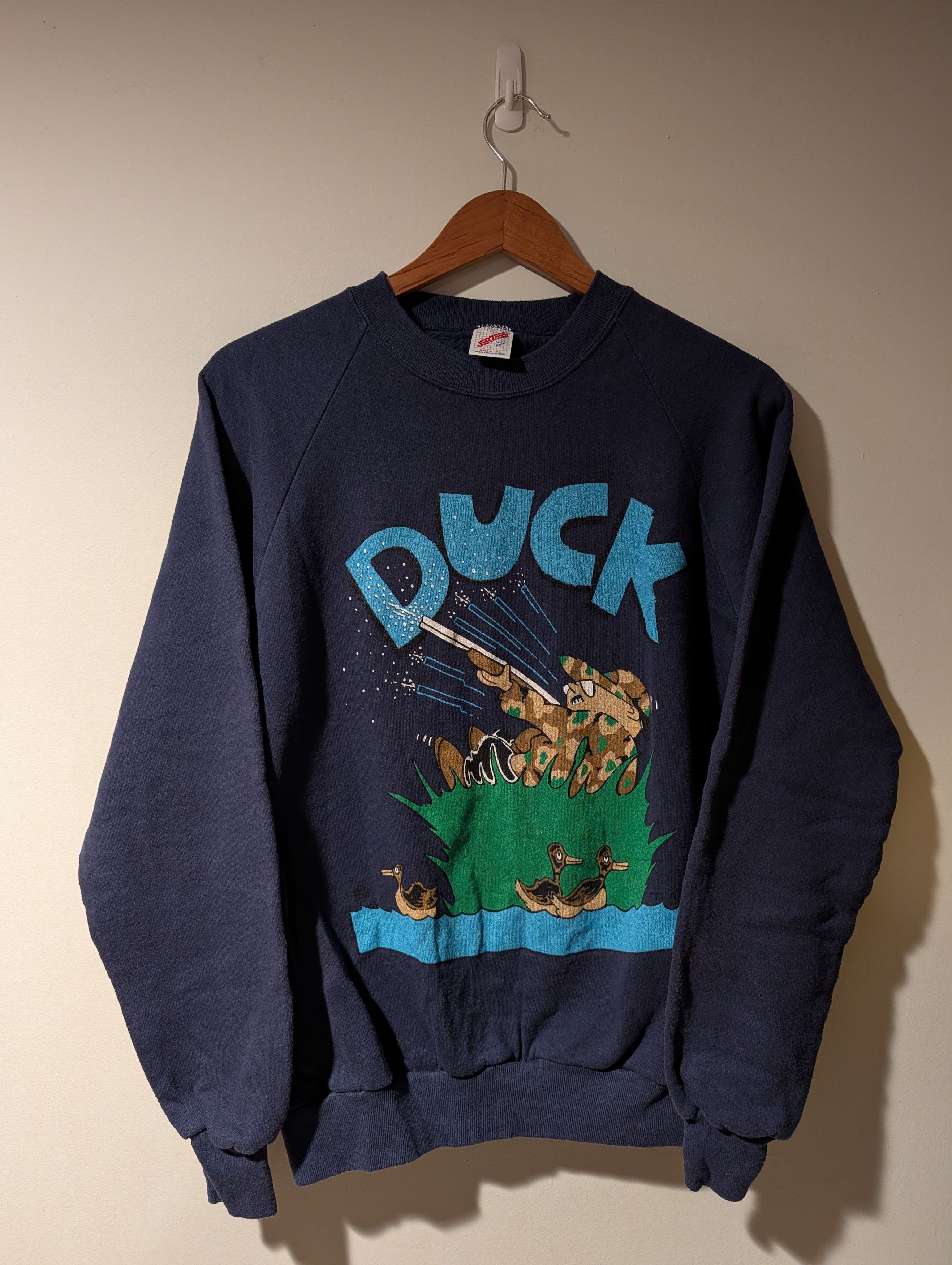 Arts & Science Vintage 80s/90s Jerzees "Duck" Hunting Animal Sweatshirt Size US M / EU 48-50 / 2 - 1 Thumbnail