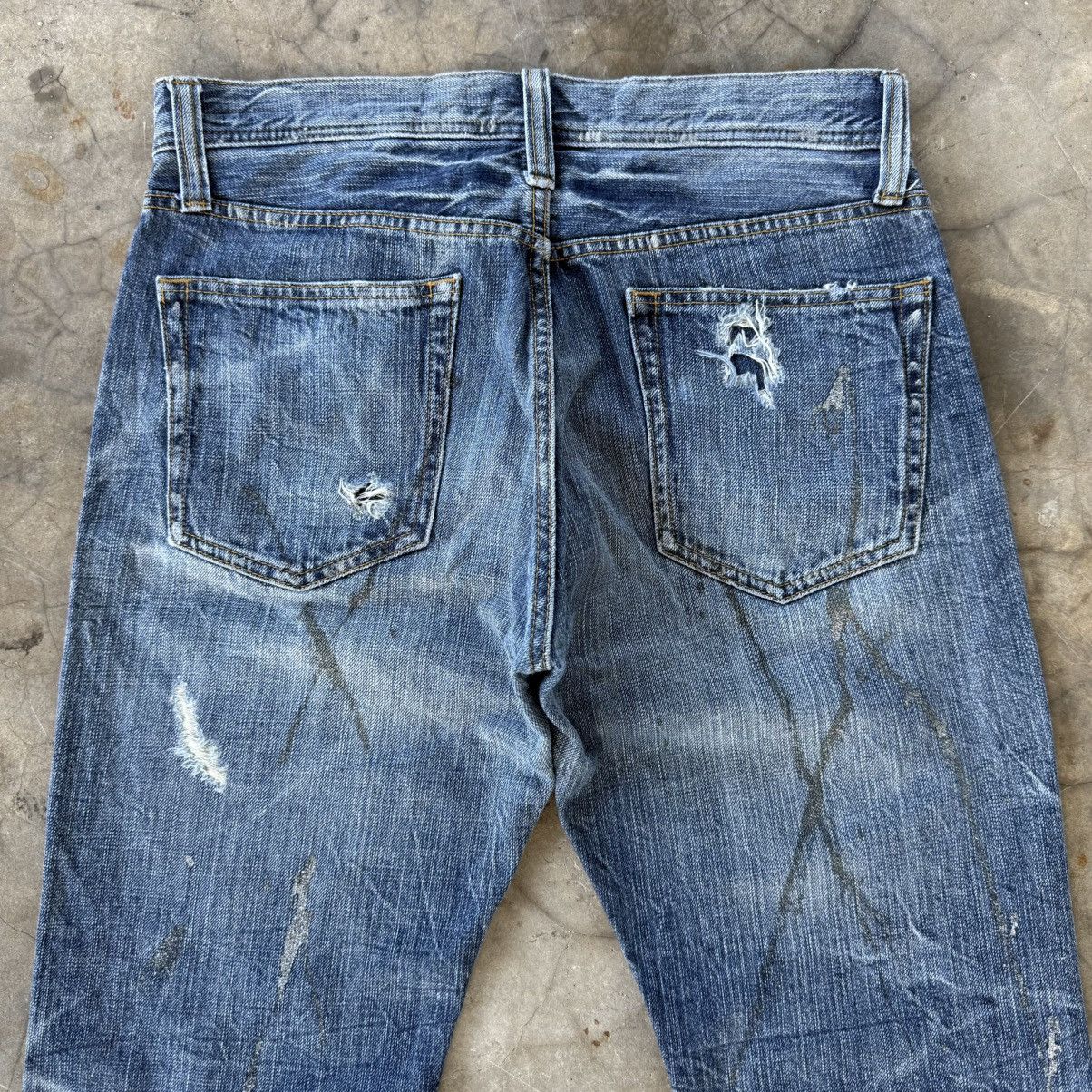 Japanese Brand W33 Vintage HM208B Faded Ripped Flare Denim Jean Pants Size US 33 - 9 Thumbnail