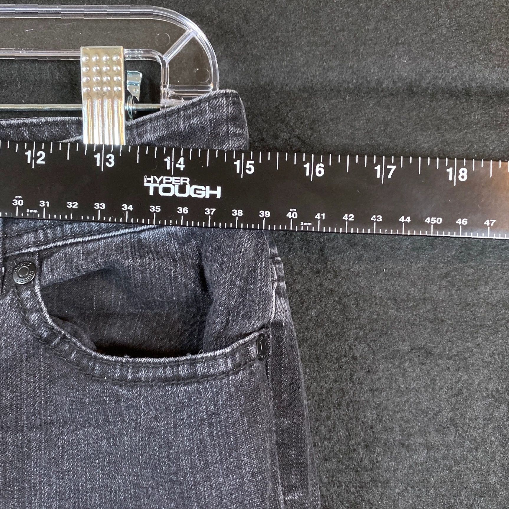 Vintage Chicos Womens Jeans Black Denim Crop Stretch 0.5 Inseam 21in 5-Pocket Regular Rise Mid Waist 30 Size 28" / US 6 / IT 42 - 5 Thumbnail