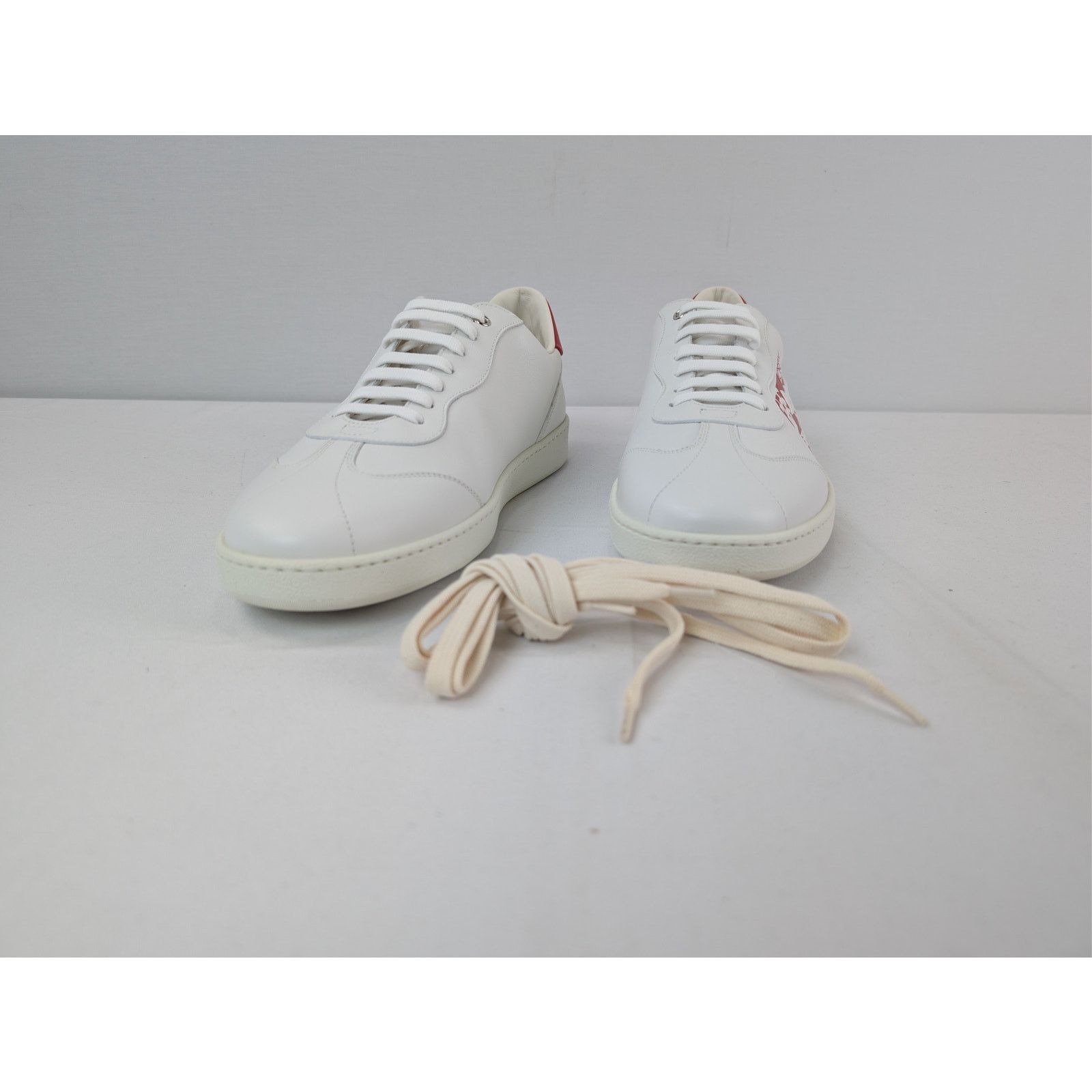 Salvatore Ferragamo o1rshd1 Achille Venn Low-Top Sneakers in White/Red Size US 11 / EU 44 - 7 Thumbnail