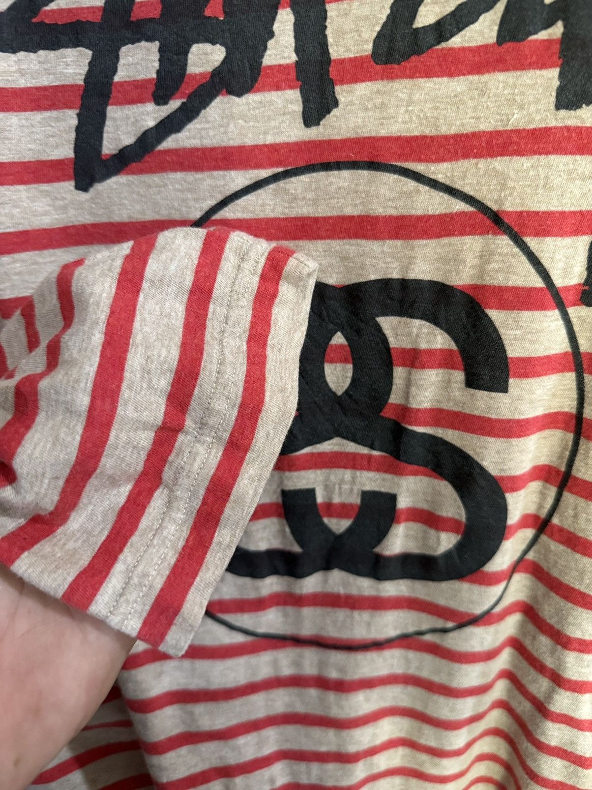 Stussy × Vintage Vintage Stussy Stripe 3Q Japan Grunge Tee Size US L / EU 52-54 / 3 - 7 Thumbnail