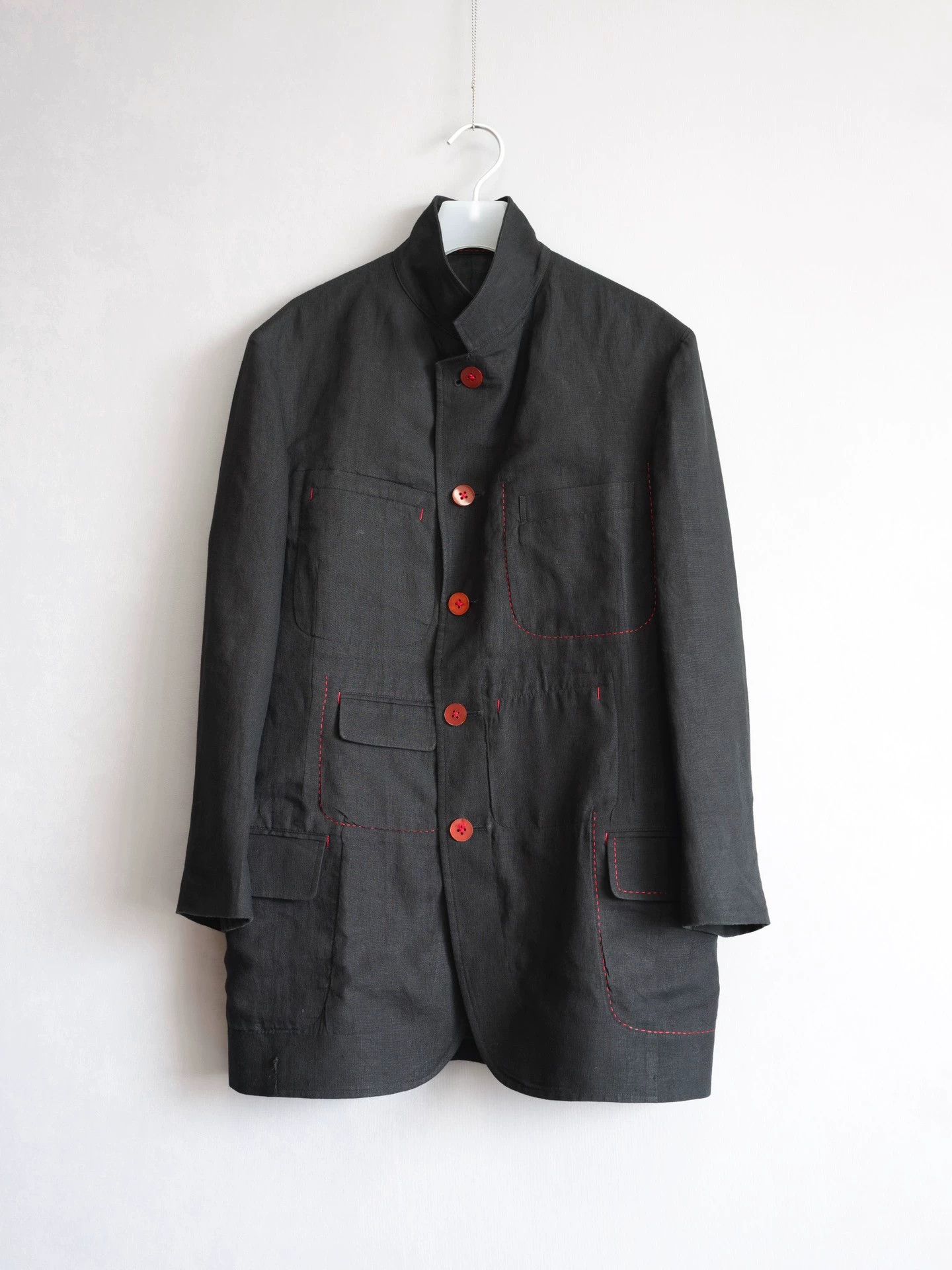 Yohji Yamamoto Yohji Yamamoto 05SS Red Line Linen Double-Sided Jacket Size US M / EU 48-50 / 2 - 1 Thumbnail