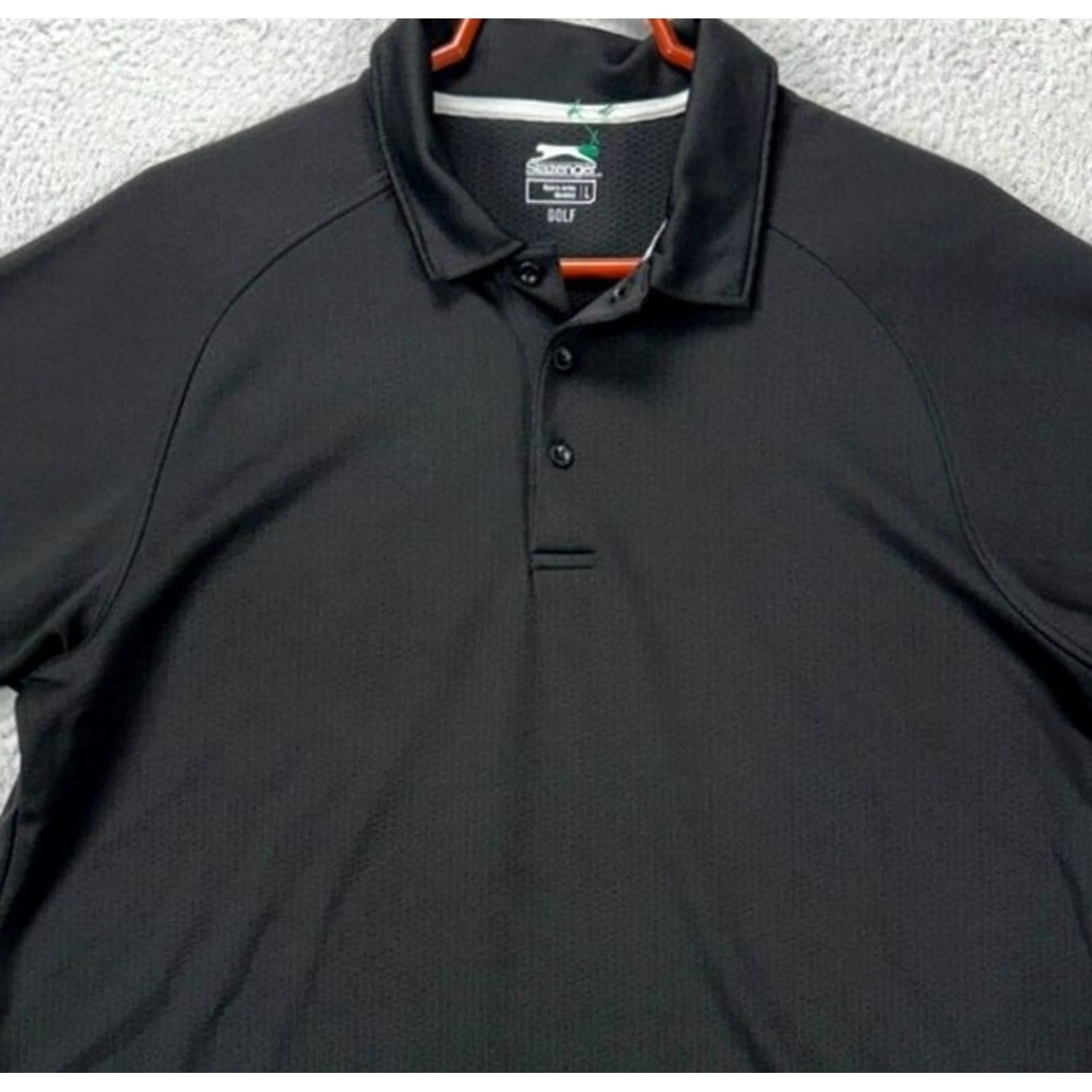 Vintage Slazenger Golf Polo Shirt Mens Large Black Short Sleeve Logo Athletic Outdoor Casual Golfing CAsual 43 Chest 28.5 Length Size US L / EU 52-54 / 3 - 2 Thumbnail