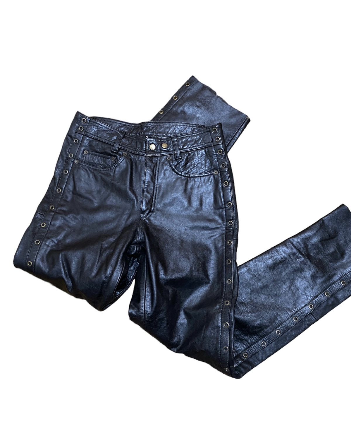Genuine Leather × Vintage Vintage Motorcycle Leather Biker Pants Size US 30 / EU 46 - 8 Thumbnail
