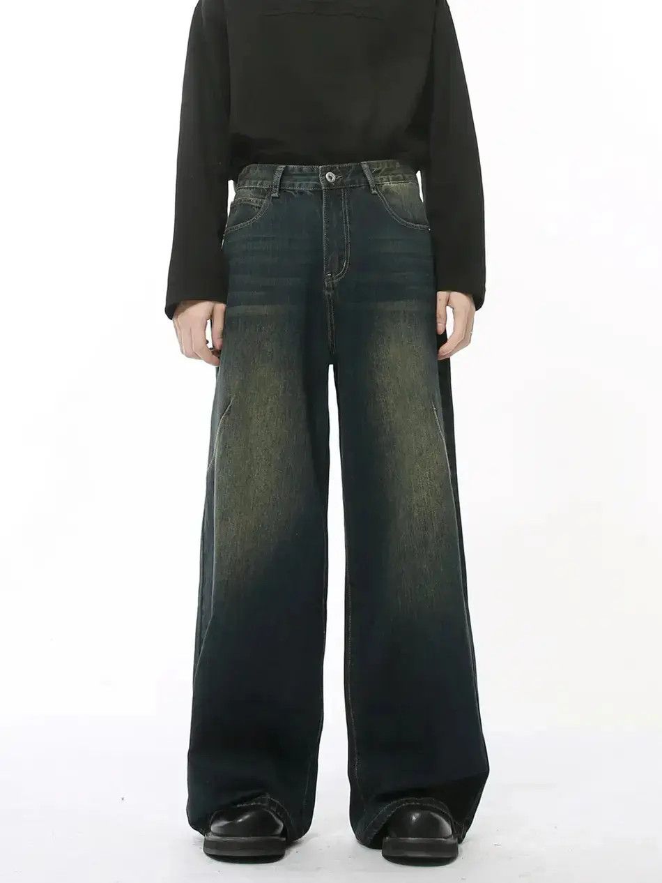 Japanese Brand Retro loose straight leg high street jeans Size US 32 / EU 48 - 1 Thumbnail