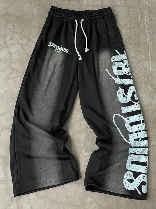 Letter Graphic Minimalist Design Sweatpants