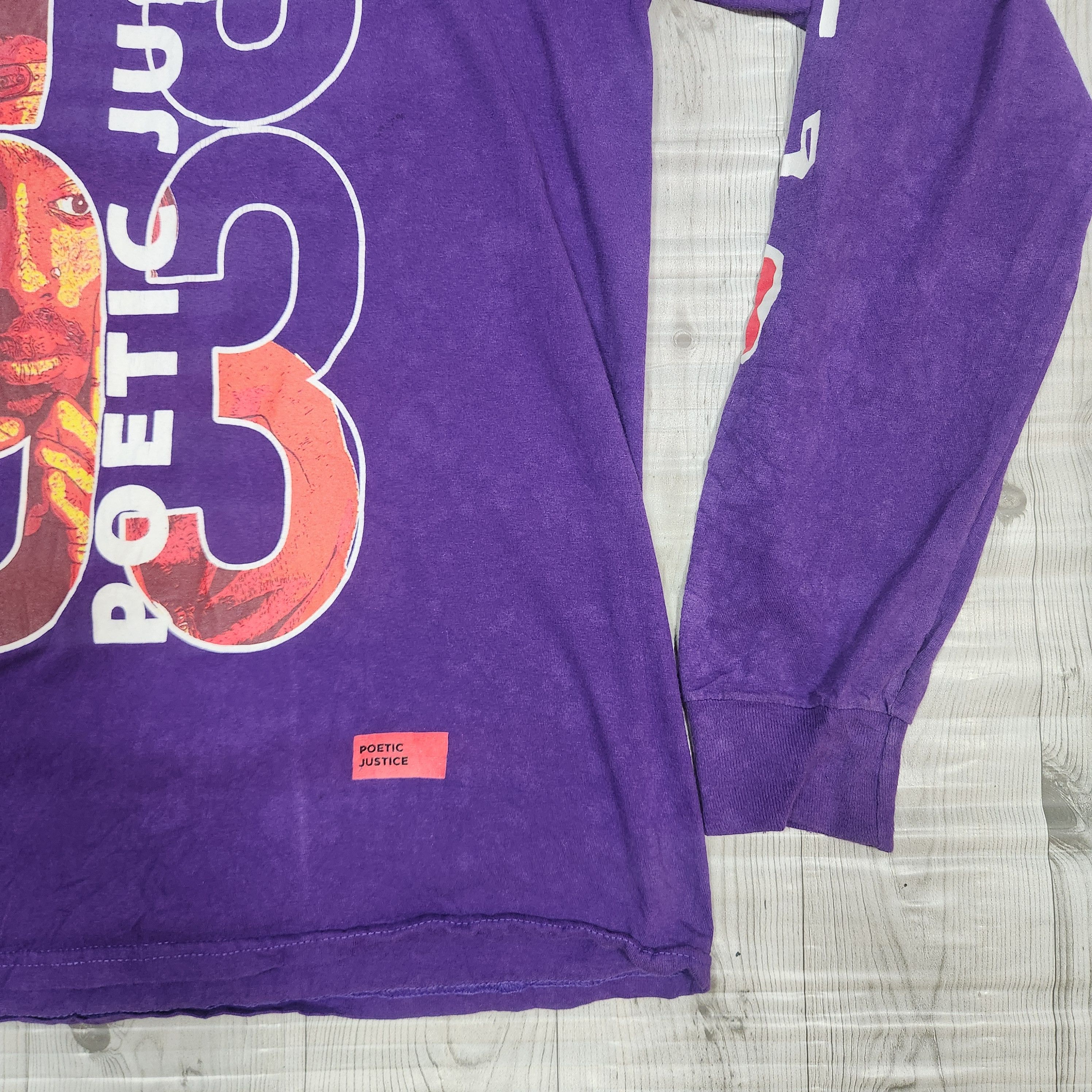 Rap Tees Tupac Shakur Poetic Justice 1993 Purple Long Sleeves Size US M / EU 48-50 / 2 - 4 Thumbnail