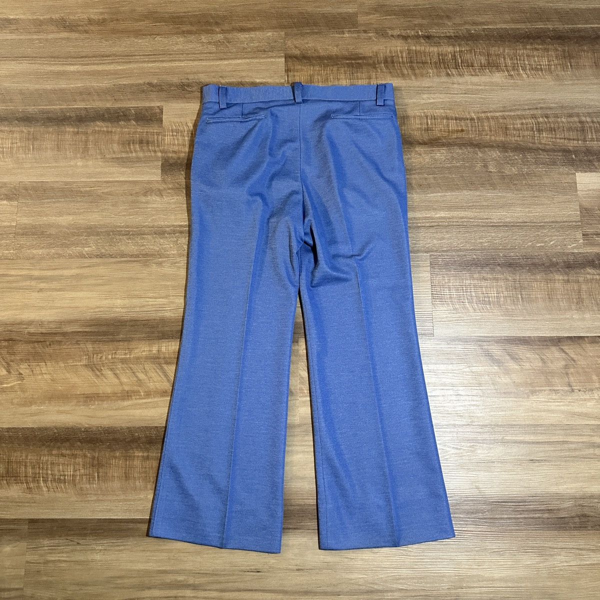 Vintage 1960s Custom Made Bell Bottom Pants 32” x 26” Blue Polyester Size US 32 / EU 48 - 7 Thumbnail