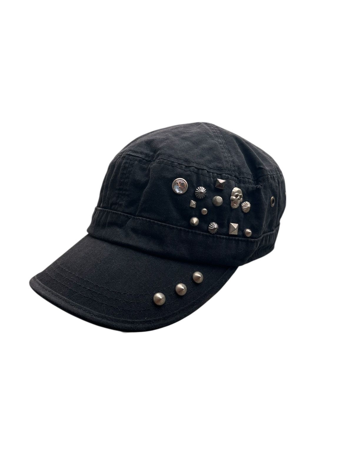 JAPANESE UNKNOWN SKULL STUDED CADET HAT PUNK LGB KMRII Y2K