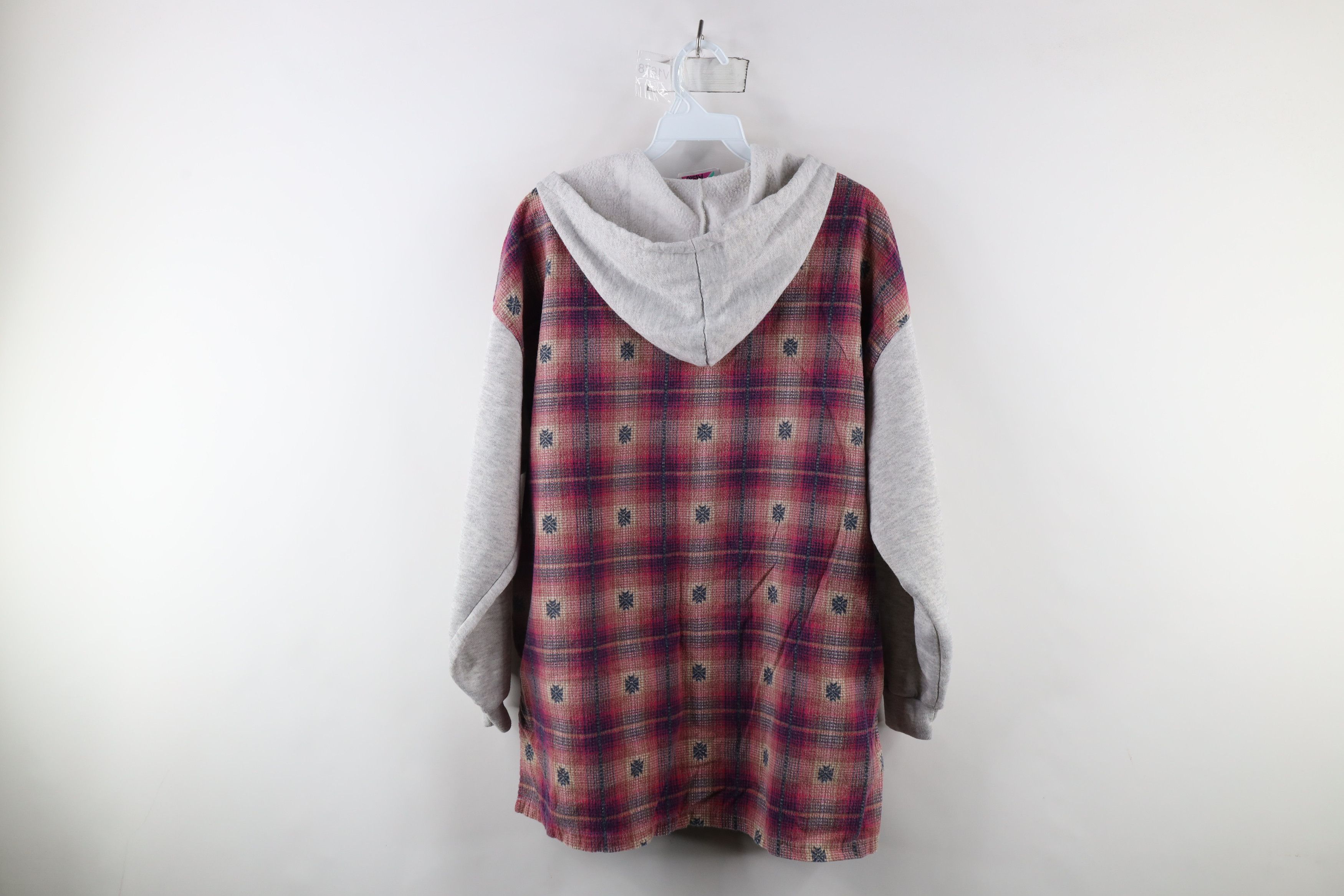 Vintage Vintage 90s Streetwear Distressed Button Shirt Hoodie Size L / US 10 / IT 46 - 8 Thumbnail