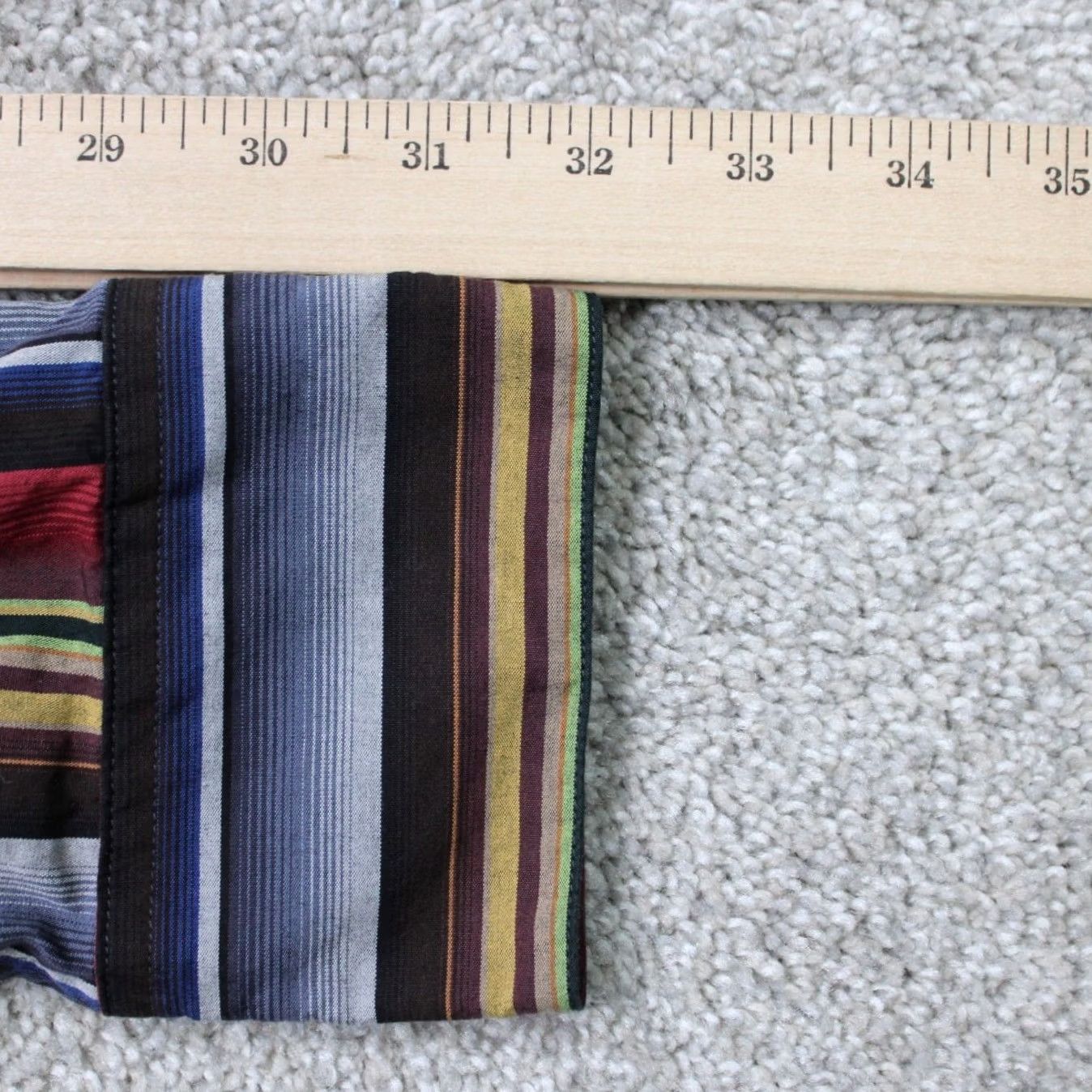 Geoffrey Beene Geoffrey Beene Shirt Mens XL Red/Gray/Brown Striped 100% Cotton Long Sleeve Size US XL / EU 56 / 4 - 7 Thumbnail