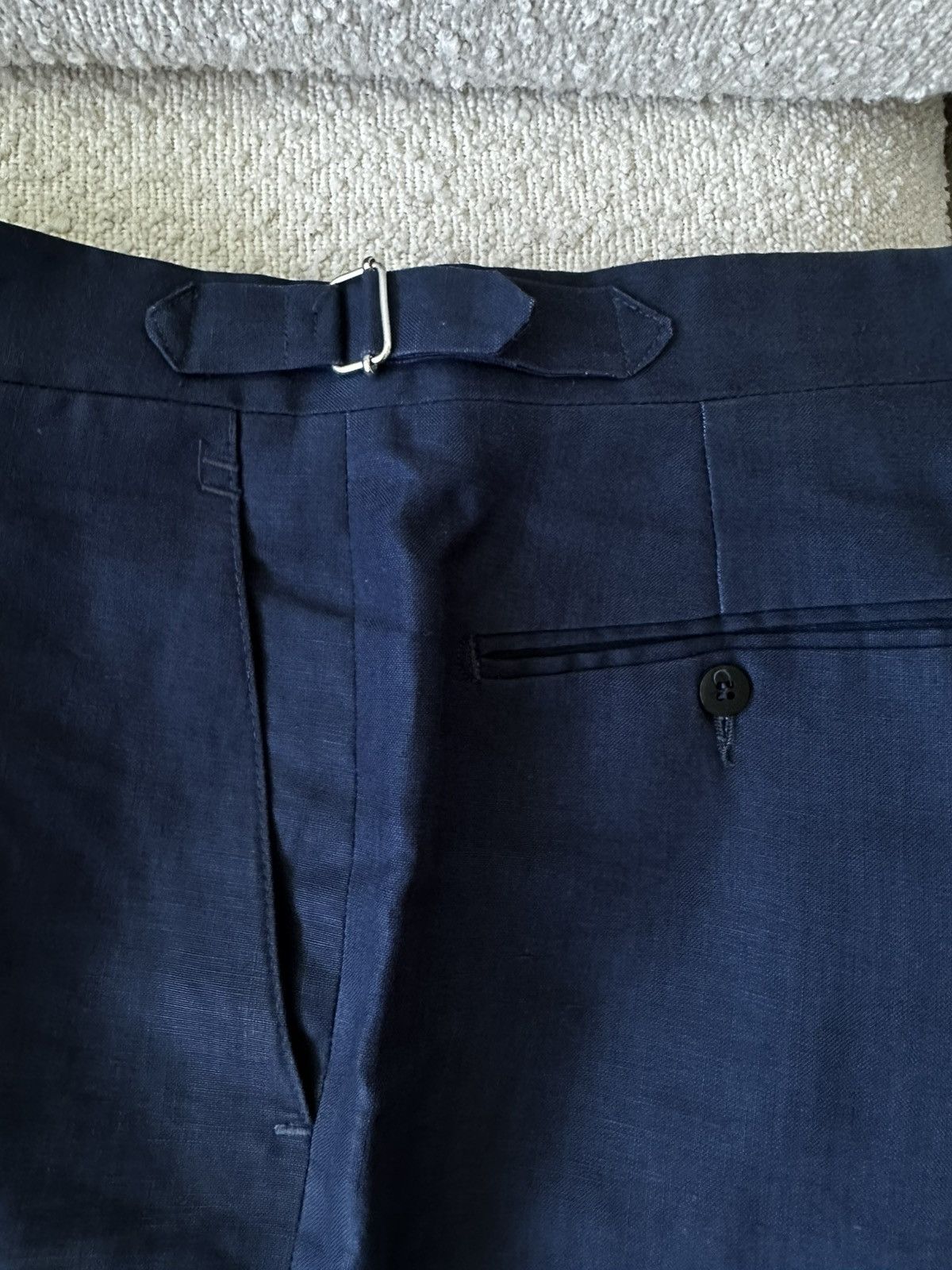 Stoffa Stoffa MTM Shorts (Washed Linen) Single Pleat Short / Indigo Size US 32 / EU 48 - 5 Thumbnail
