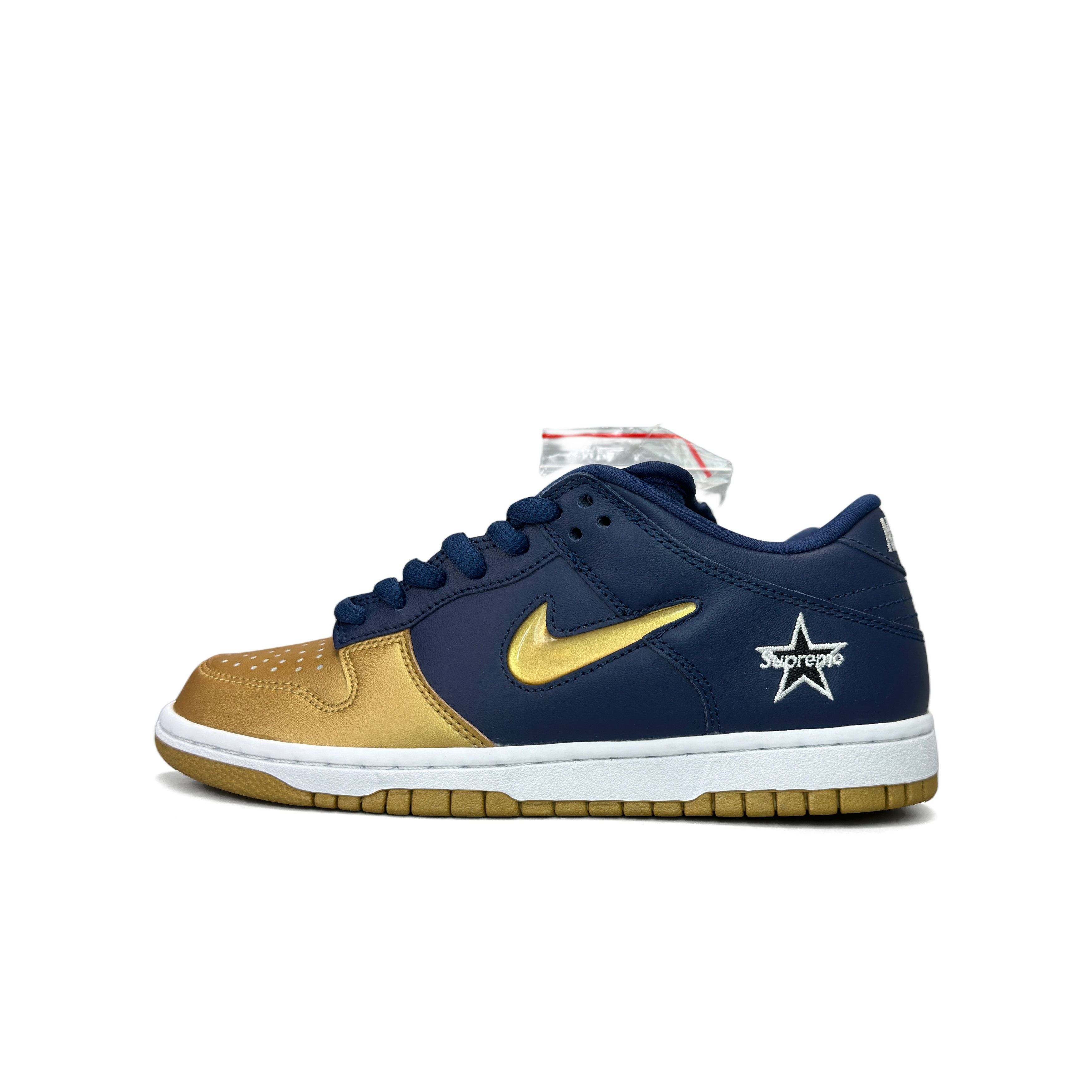 Nike Supreme x Nike Dunk Low SB Gold Navy Size US 5.5 Size US 5.5 / EU 38 - 1 Thumbnail