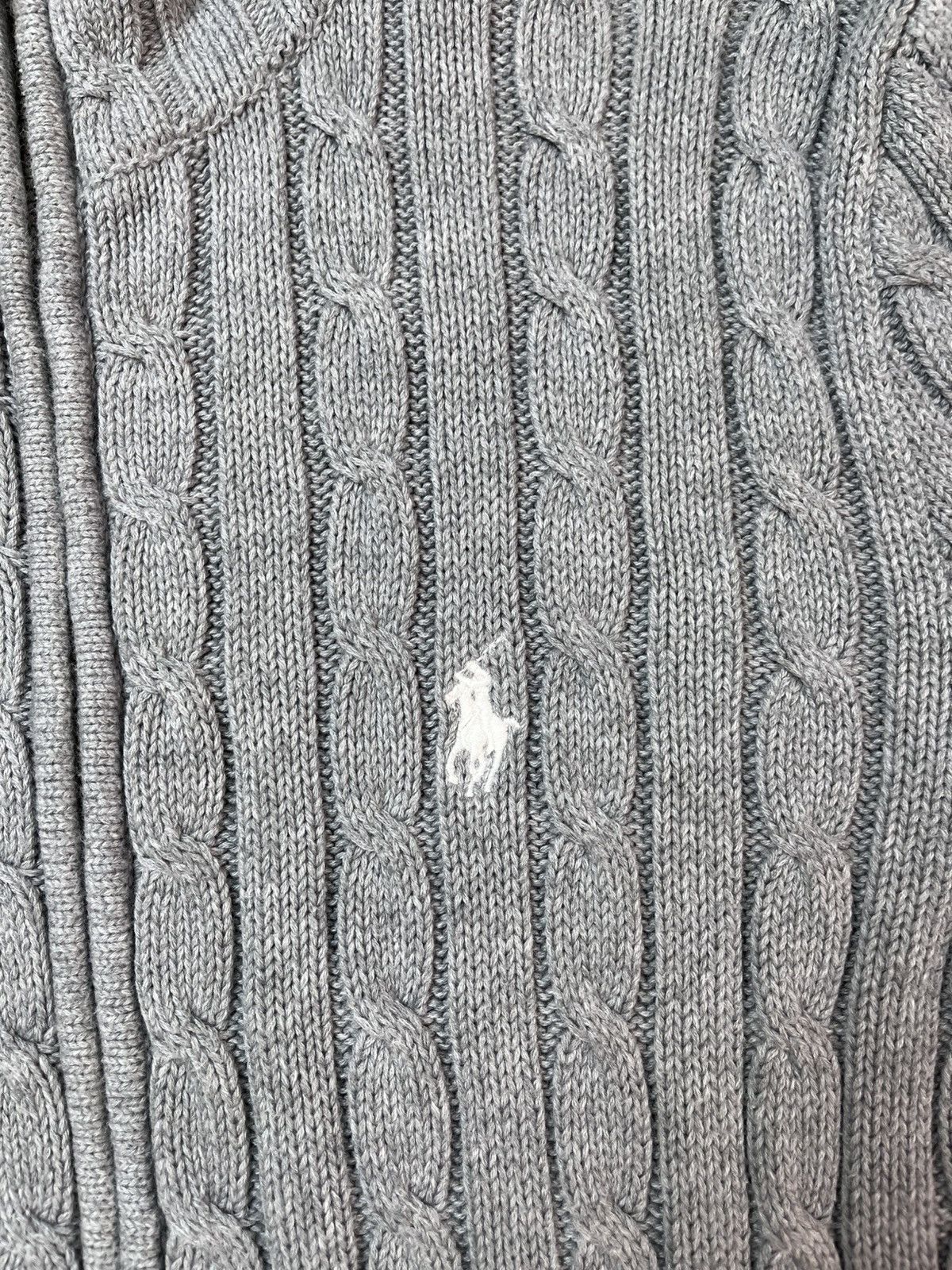 Polo Ralph Lauren Ralph Lauren Sport Grey Cable Knit Zip-Up Cardigan Sweater Size M / US 6-8 / IT 42-44 - 2 Thumbnail