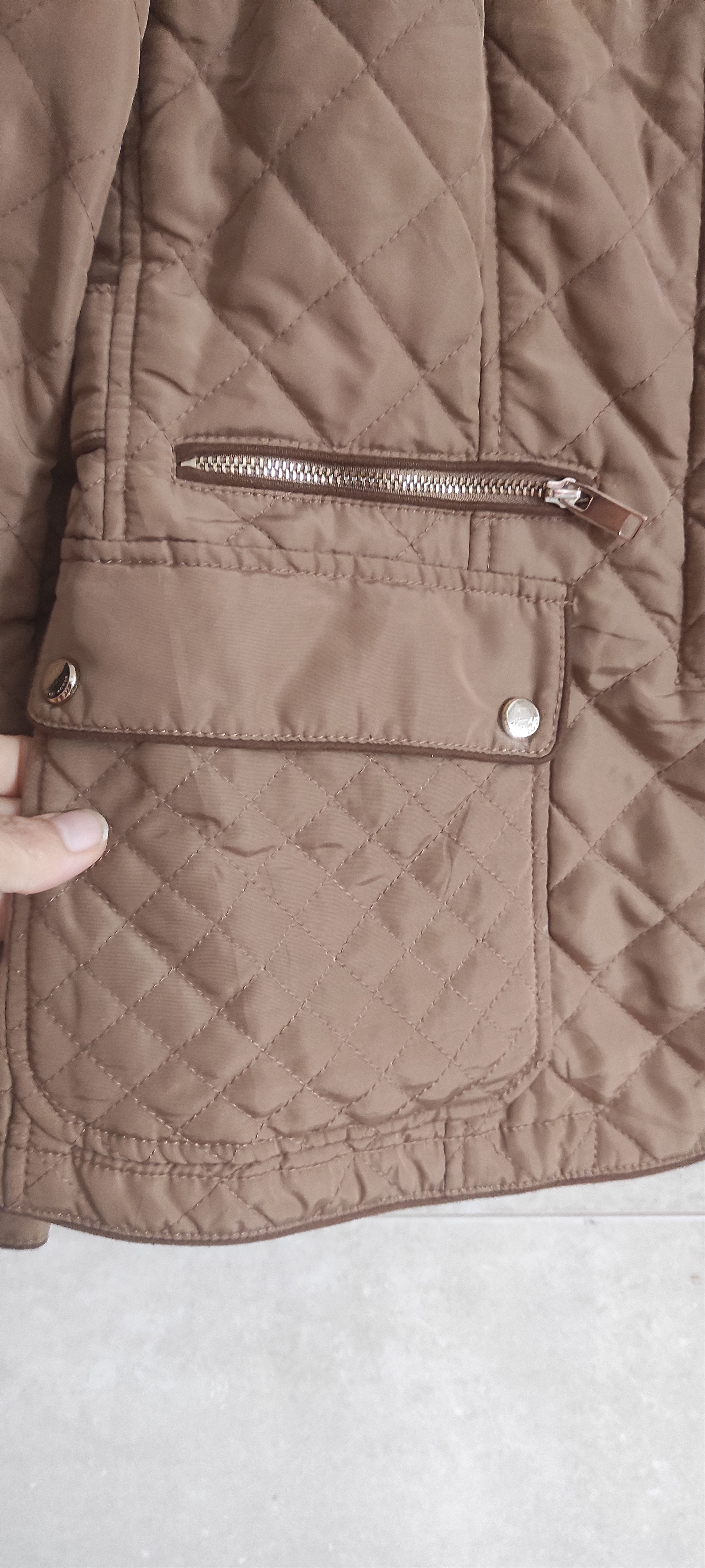 Zara Zara Beige Quilted Women Jacket - Size M Size L / US 10 / IT 46 - 13 Thumbnail