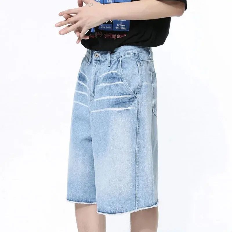 Japanese Brand Streetwear Designer Gradient Washed Denim Shorts Y2k Size US 30 / EU 46 - 2 Thumbnail