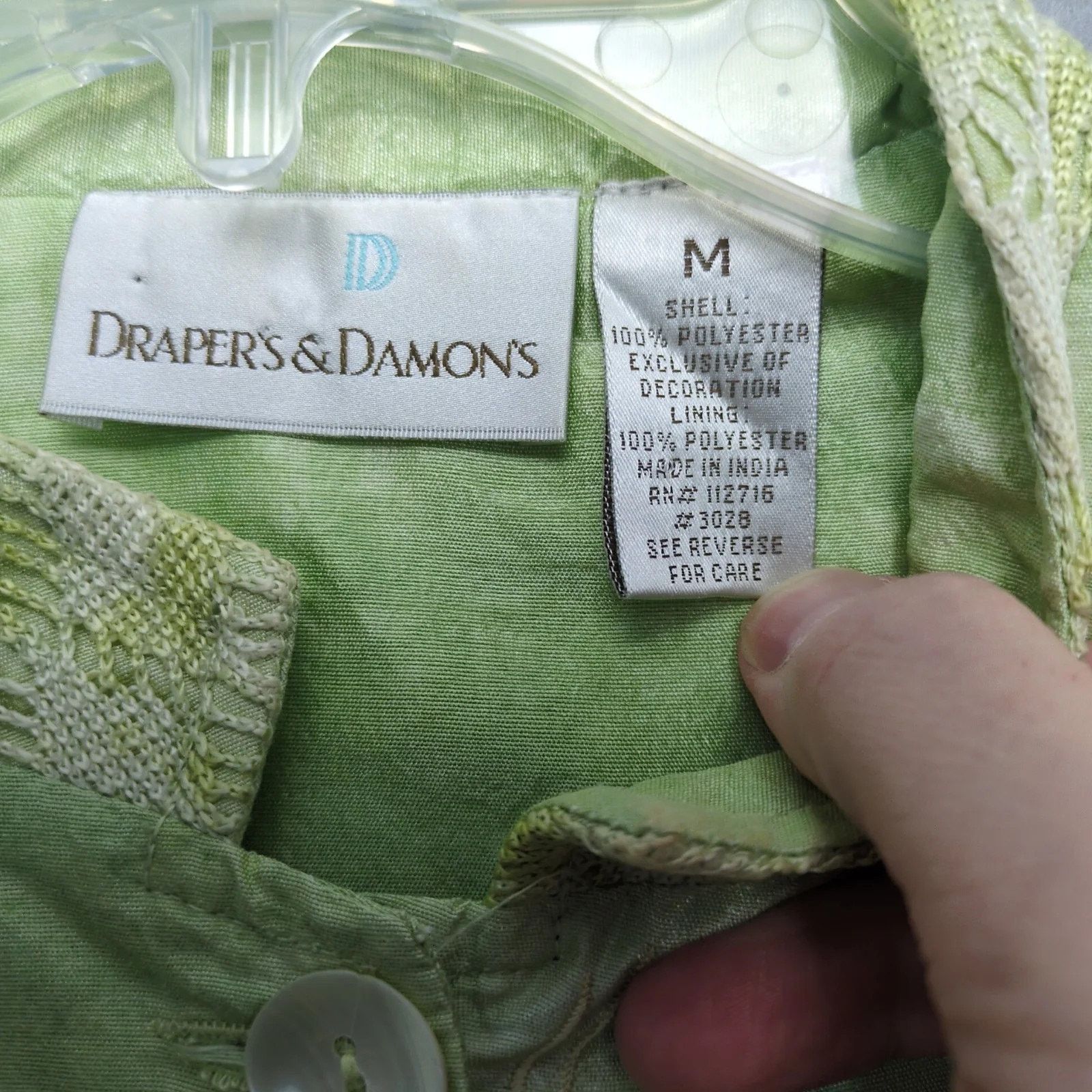Vintage Draper's & Damon's Green Pink Floral Button Front Shirt M Size M / US 6-8 / IT 42-44 - 3 Thumbnail