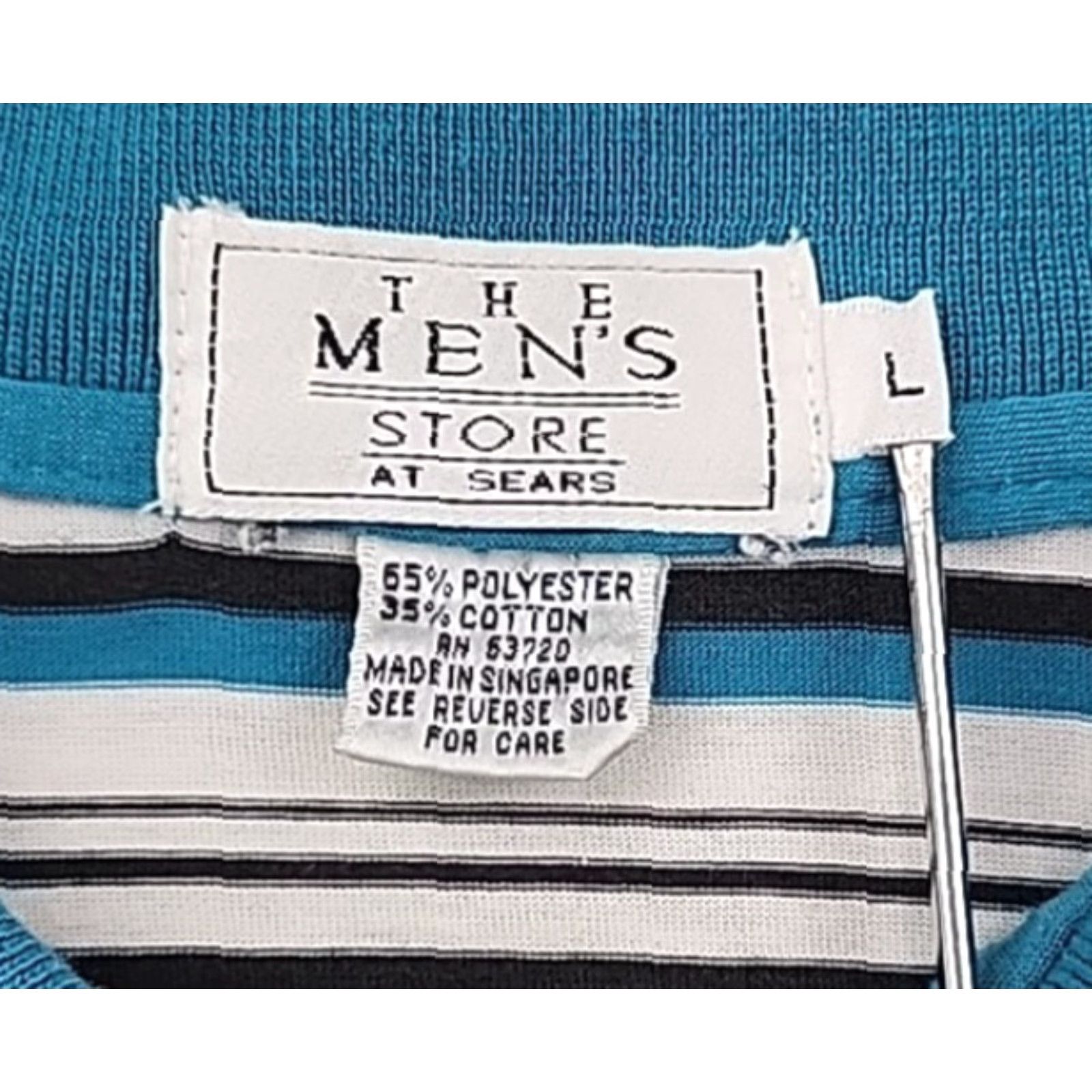 Sears VINTAGE The Men's Store at Sears Polo Golf Shirt Mens L Dad Short Sleeve Striped Polo Size US L / EU 52-54 / 3 - 5 Thumbnail