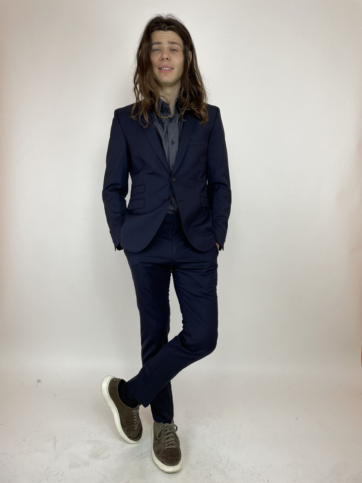 Strellson Strellson Black Wool Suit Extra Slim size 44 - Small Size 44S - 1 Thumbnail