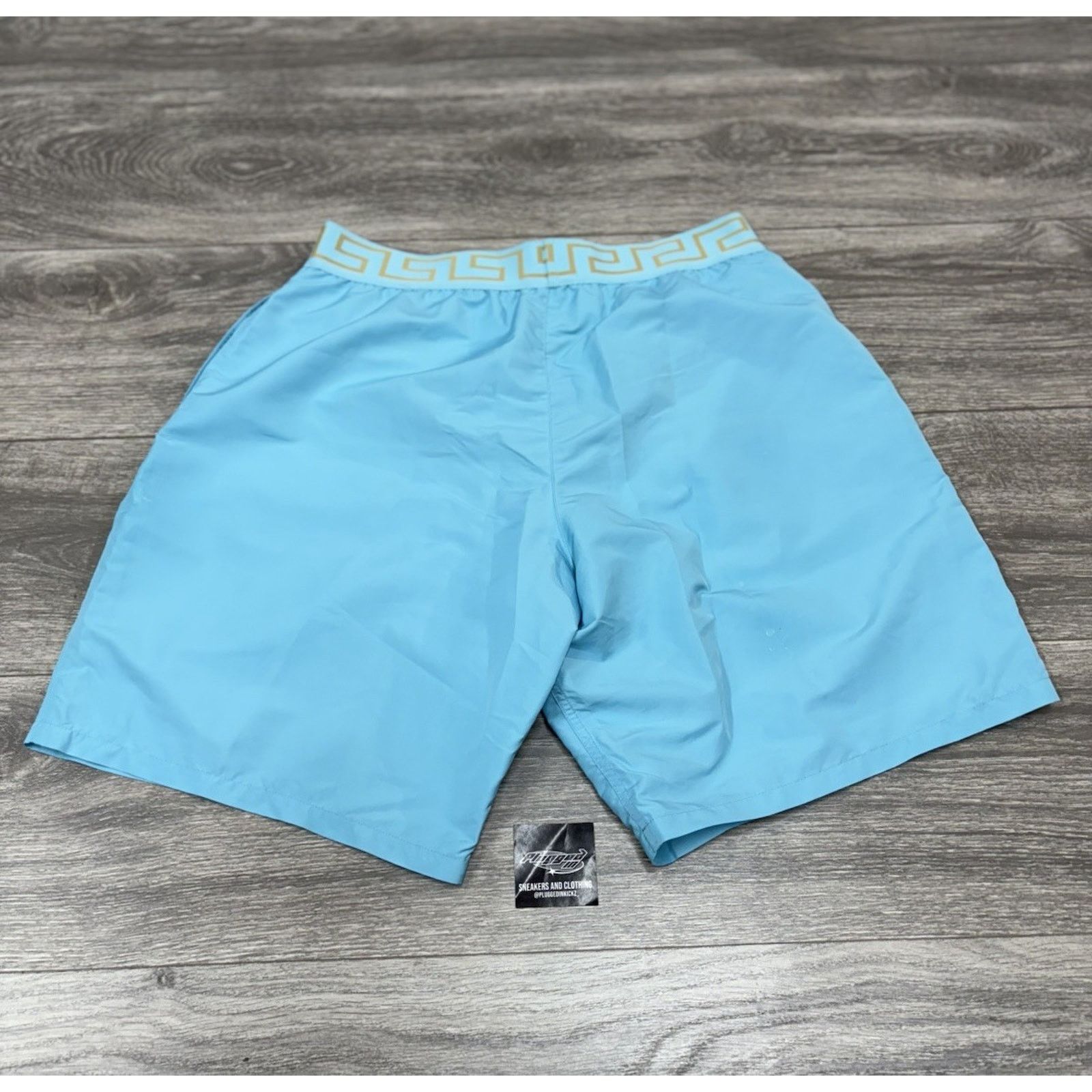 Versace Size 5 - Versace Greca Border Swim Shorts' Blue ' | NEW! Size US 31 - 9 Thumbnail