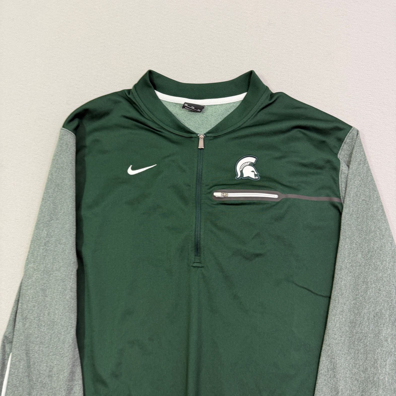 Nike Nike Michigan State Spartans 1/4 Zip Pullover Men's 2XL Size US XXL / EU 58 / 5 - 2 Thumbnail