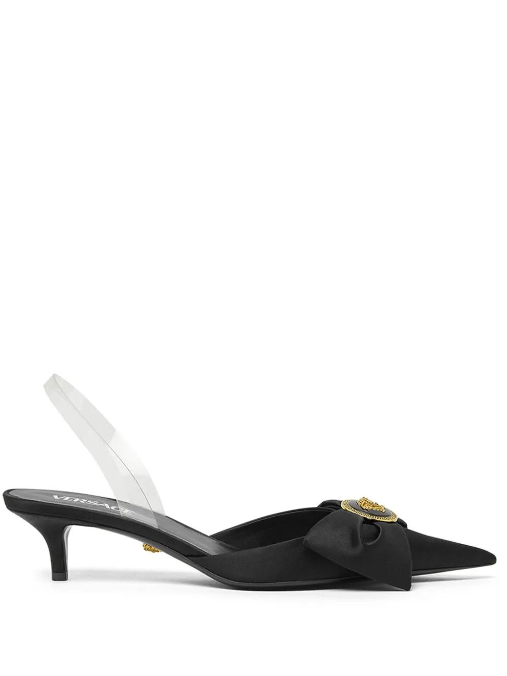 Versace o1s22i1n1024 Slingback Alia Decolletes Pumps in Black Size US 9 / IT 39 - 1 Thumbnail