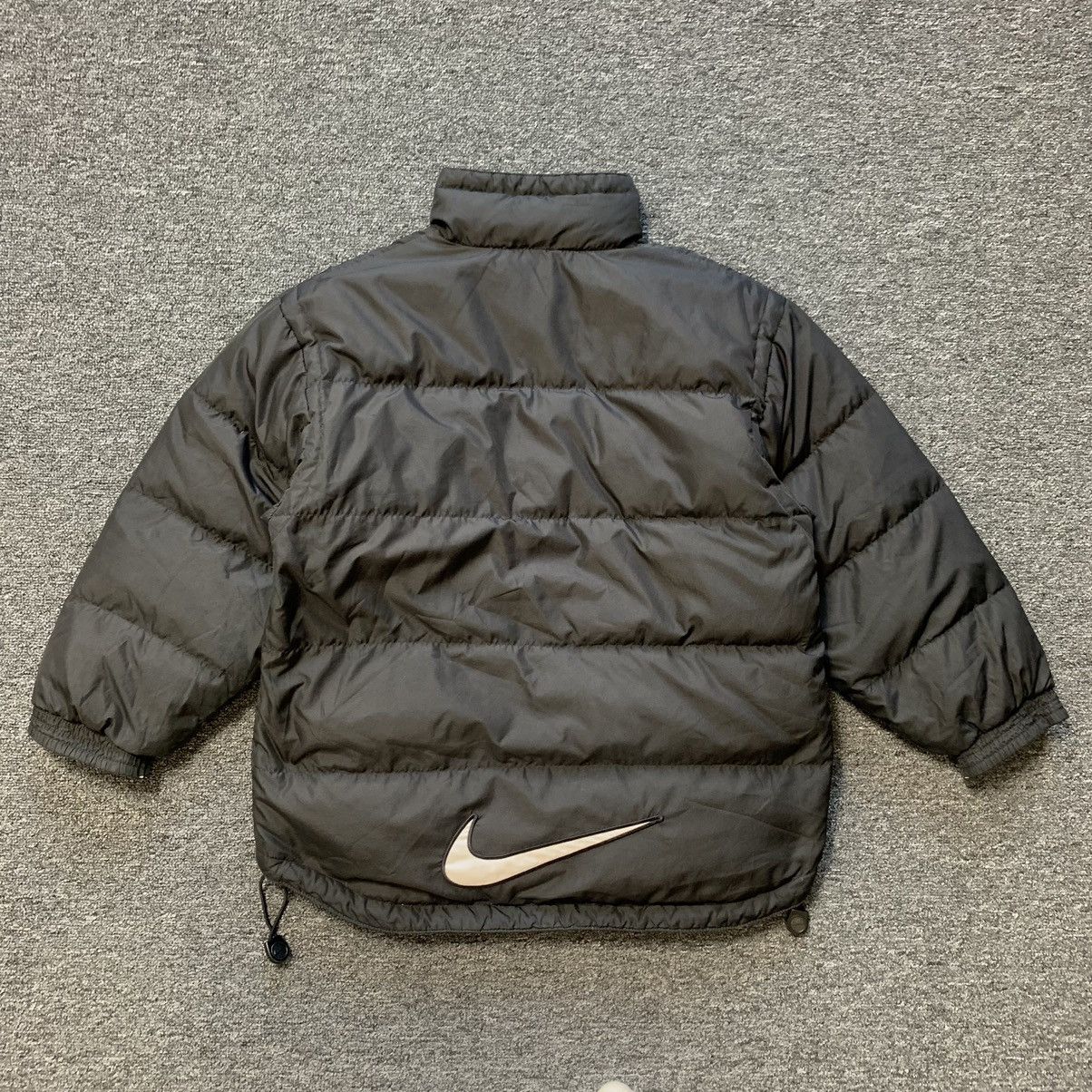 image of Nike Vintage Puffer Down Jacket Big Swoosh in Black, Women's (Size XS)