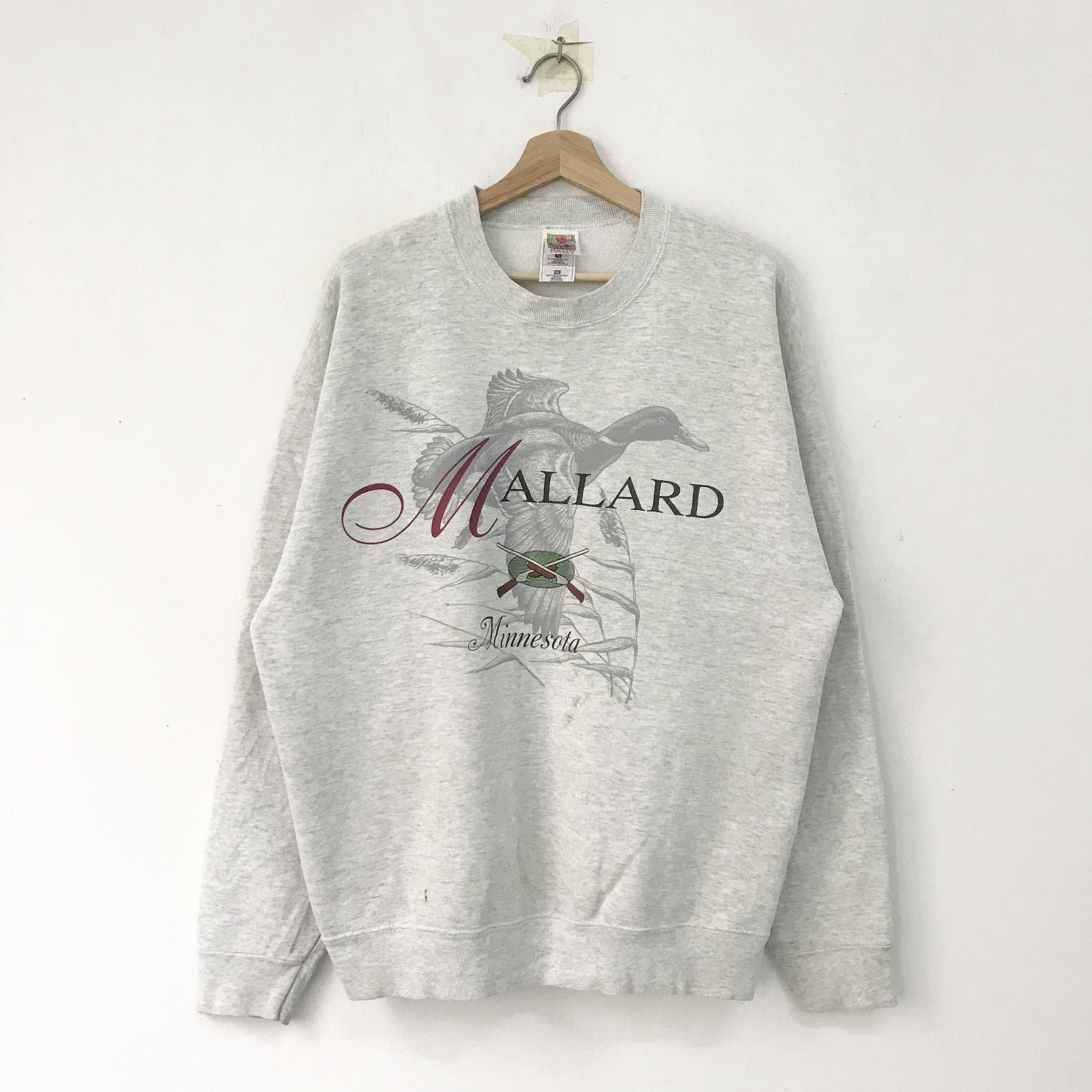 Vintage Vintage 90's Mallard Graphic Gray Sweatshirt Xlarge - 405 Size US XL / EU 56 / 4 - 1 Thumbnail