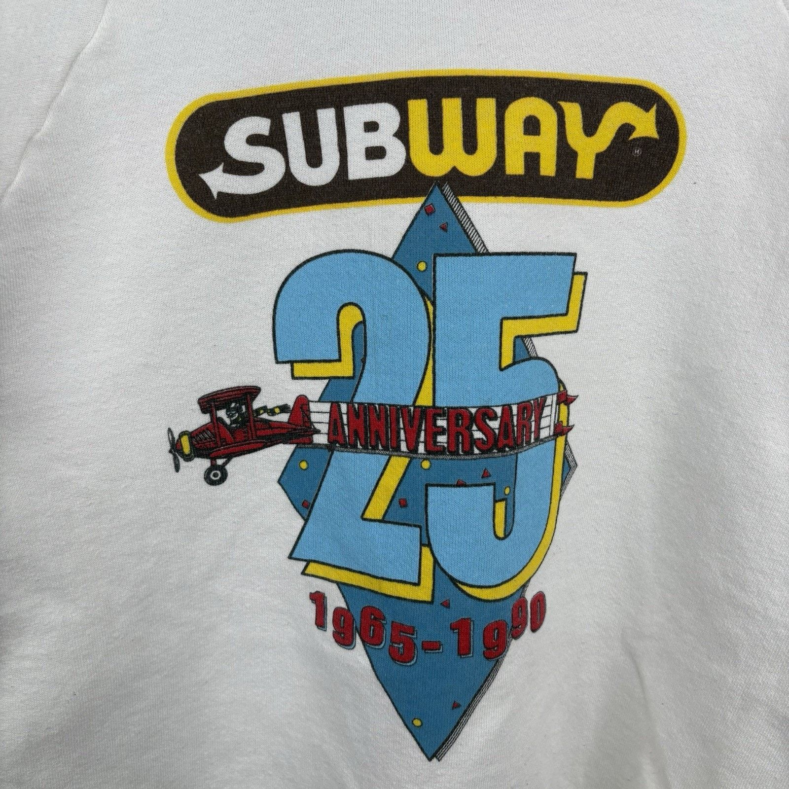 Fruit Of The Loom Vintage 1995 White Subway 25th Anniversary Crewneck Large Size US L / EU 52-54 / 3 - 2 Thumbnail