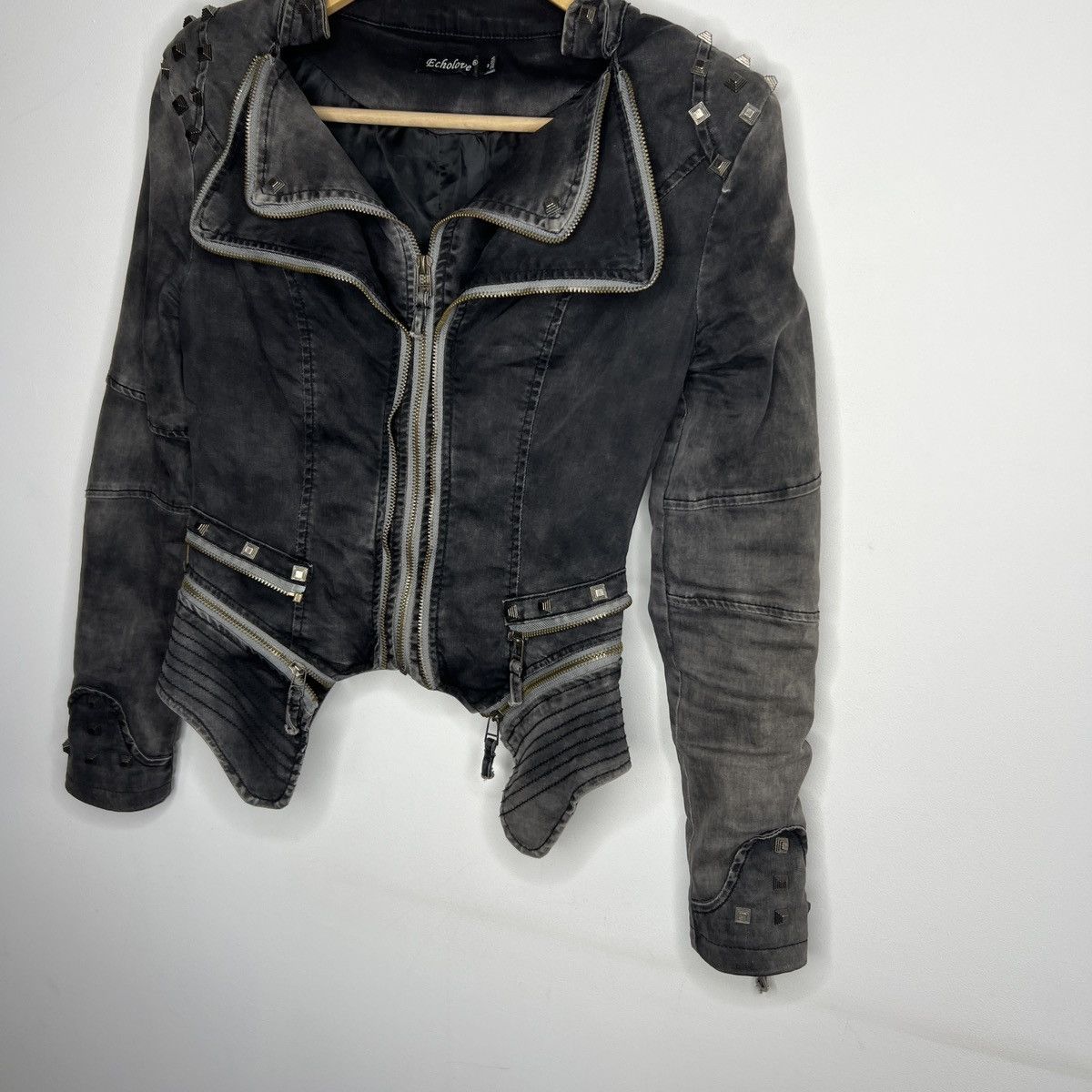 If Six Was Nine Vintage zippers punk goth denim 90s Y2K jacket 🧛🏻‍♀️ opium Size M / US 6-8 / IT 42-44 - 2 Thumbnail