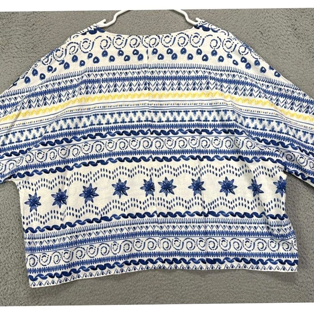 Vintage For Cynthia Top Shirt Women Large Oversized Blue Geometric Yatch Club Ladies NEW Size L / US 10 / IT 46 - 3 Thumbnail