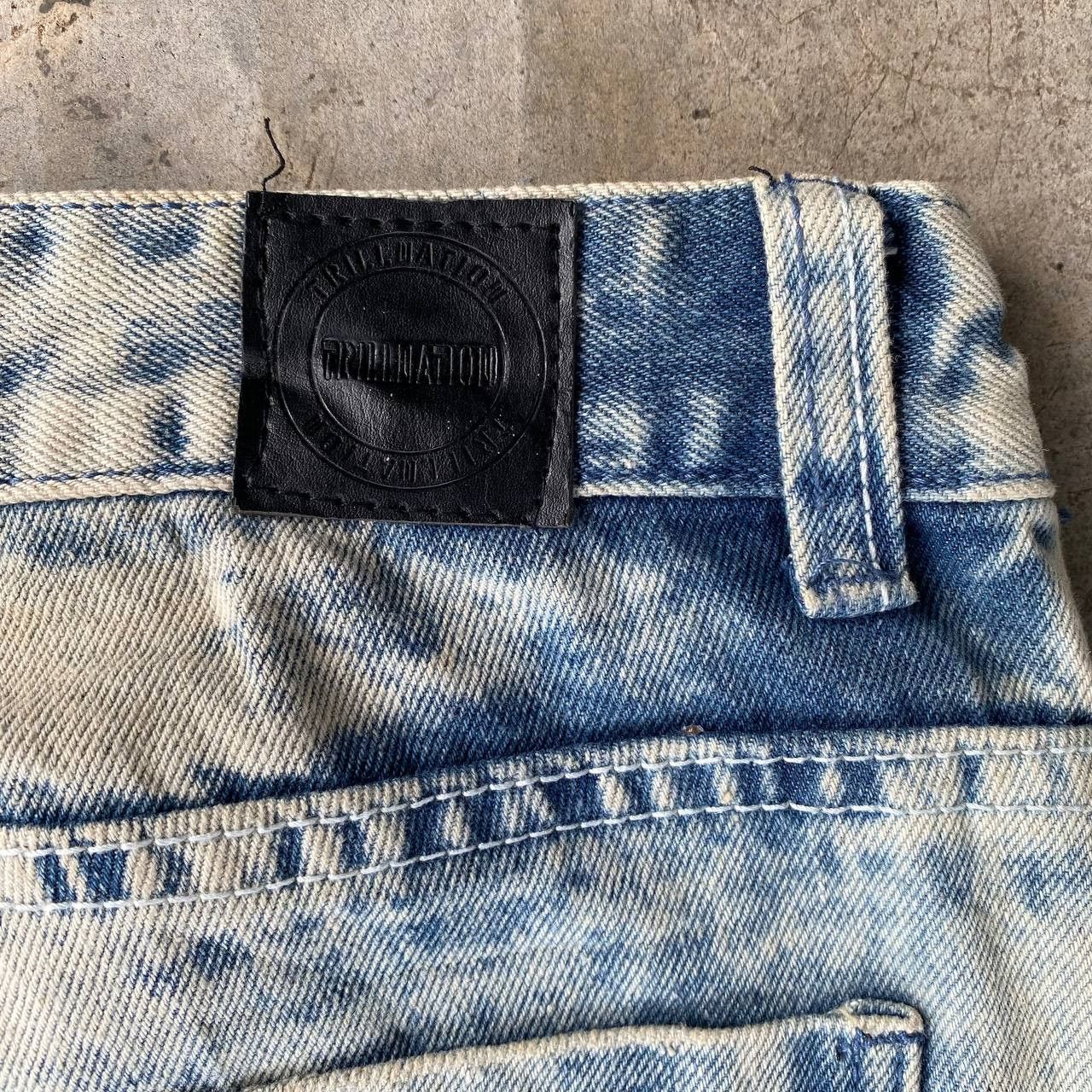 Japanese Brand Trillenation Heavy Distressed Jeans Shredded Punk Aesthetic Size US 32 / EU 48 - 14 Thumbnail