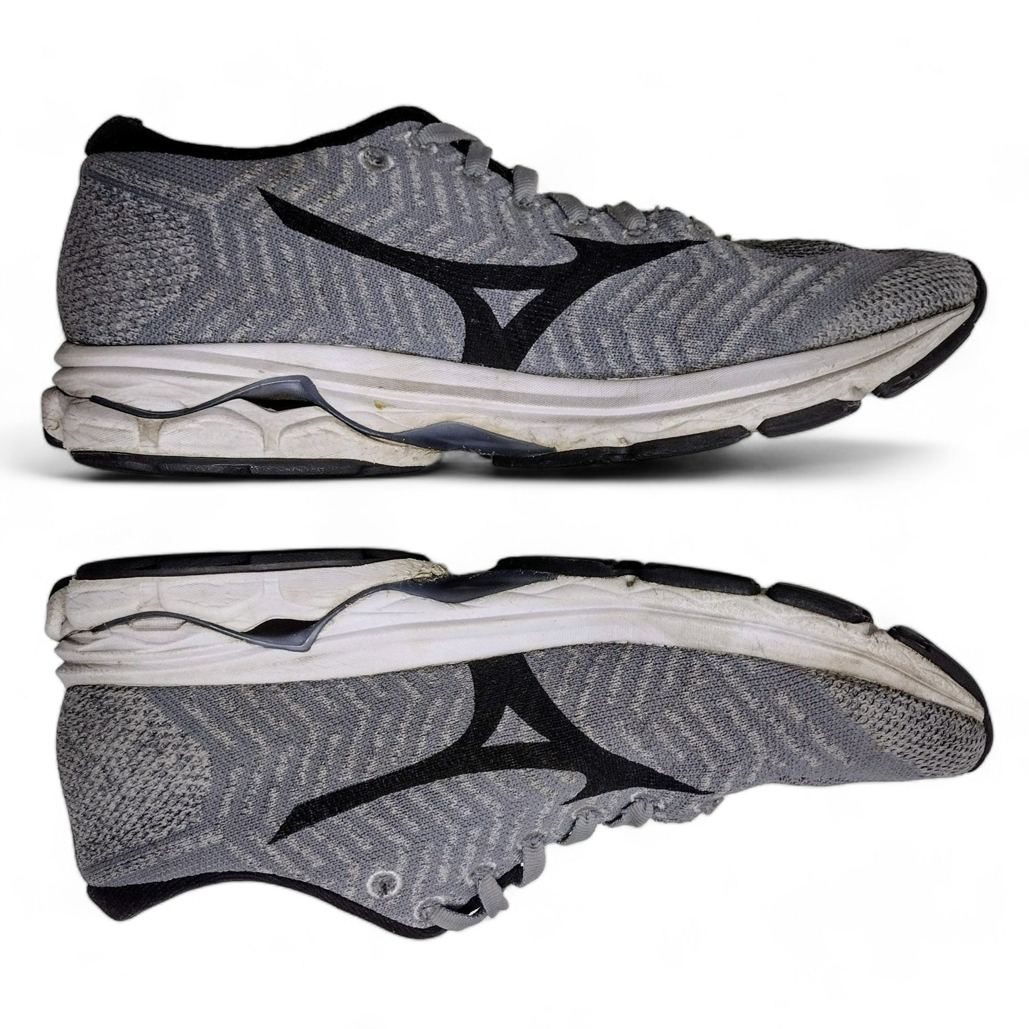Mizuno Mizuno Waveknit R2 Grey Black Running Shoes Women's Size 8.5 Size US 8.5 / EU 41-42 - 5 Thumbnail
