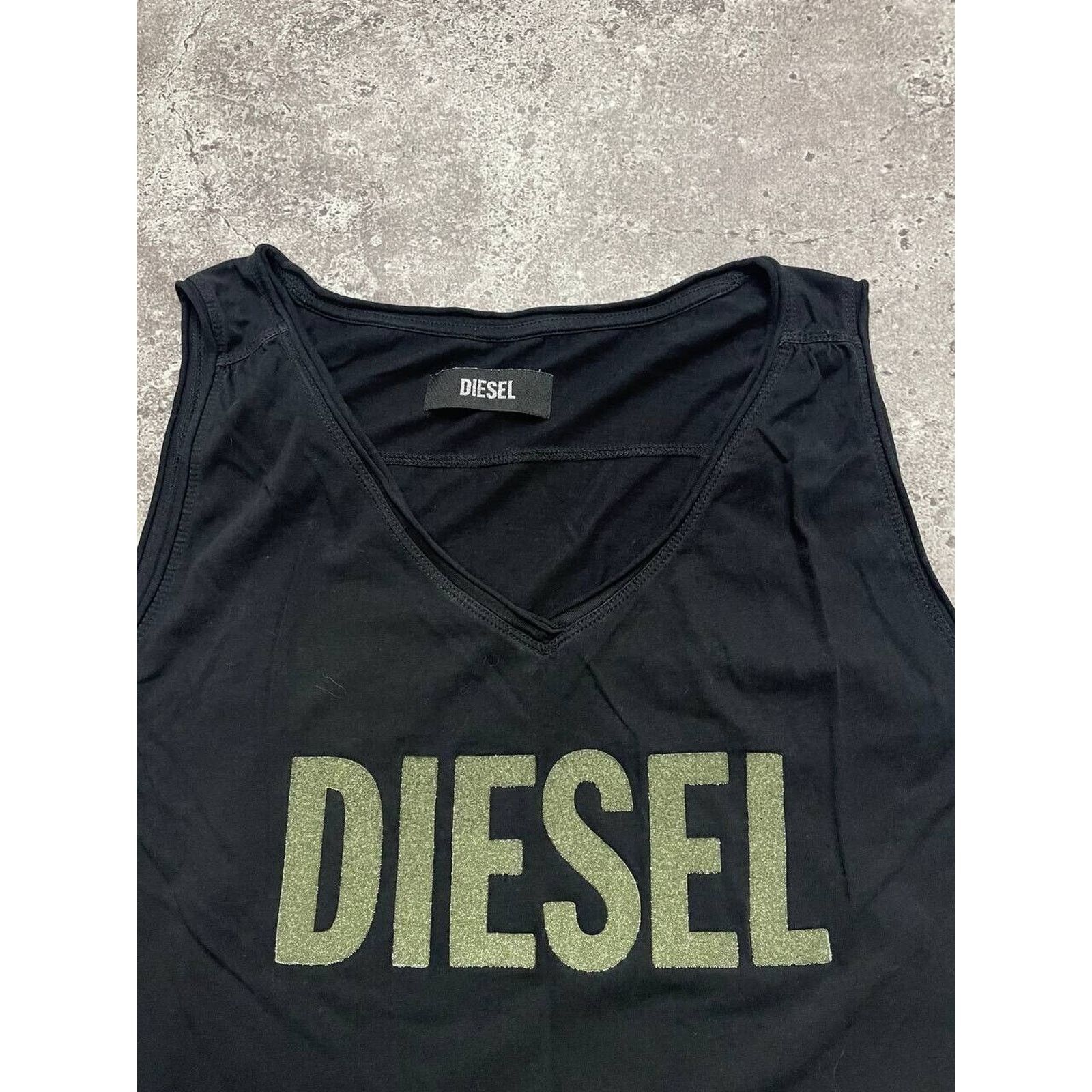 Diesel × Vintage Vintage Diesel Black Tank Top Sleeveless Bold Logo S Size S / US 4 / IT 40 - 2 Thumbnail