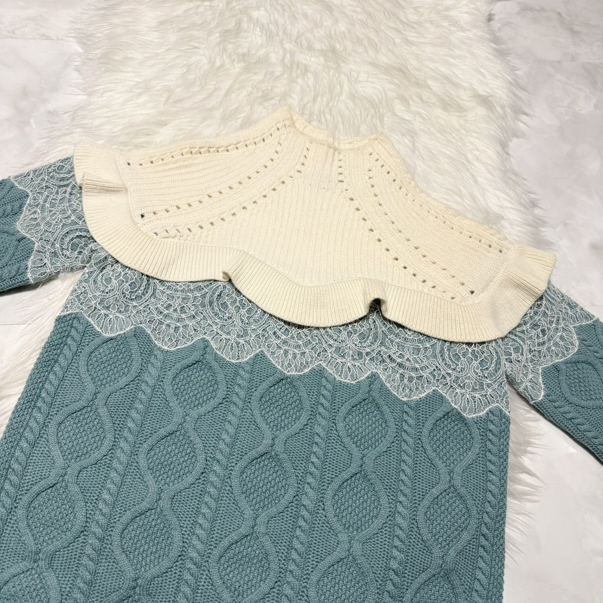 Fendi Authentic Fendi floral lace panel long-sleeve knit dress 38 Size XS / US 0-2 / IT 36-38 - 9 Thumbnail
