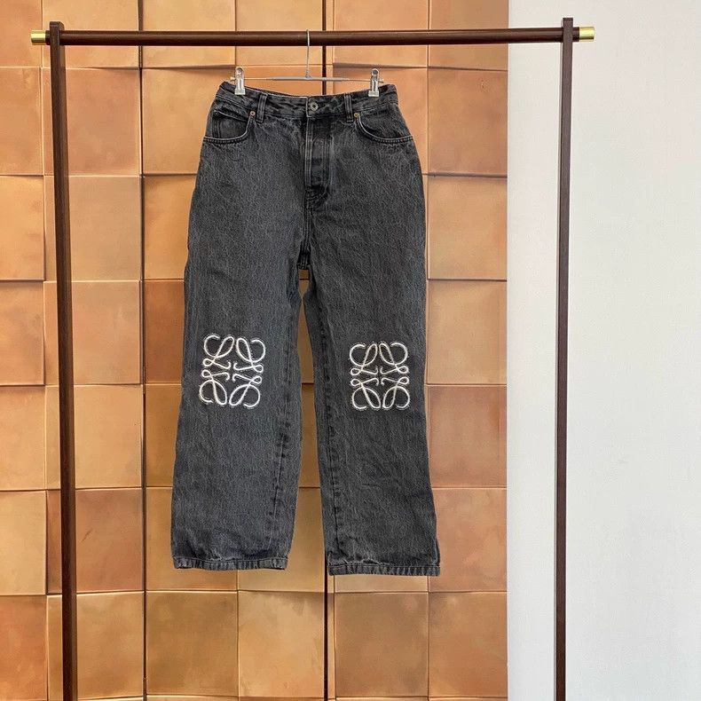 Loewe LOEWE Gray embroidered logo jeans Size 34" / US 12 / IT 48 - 1 Thumbnail